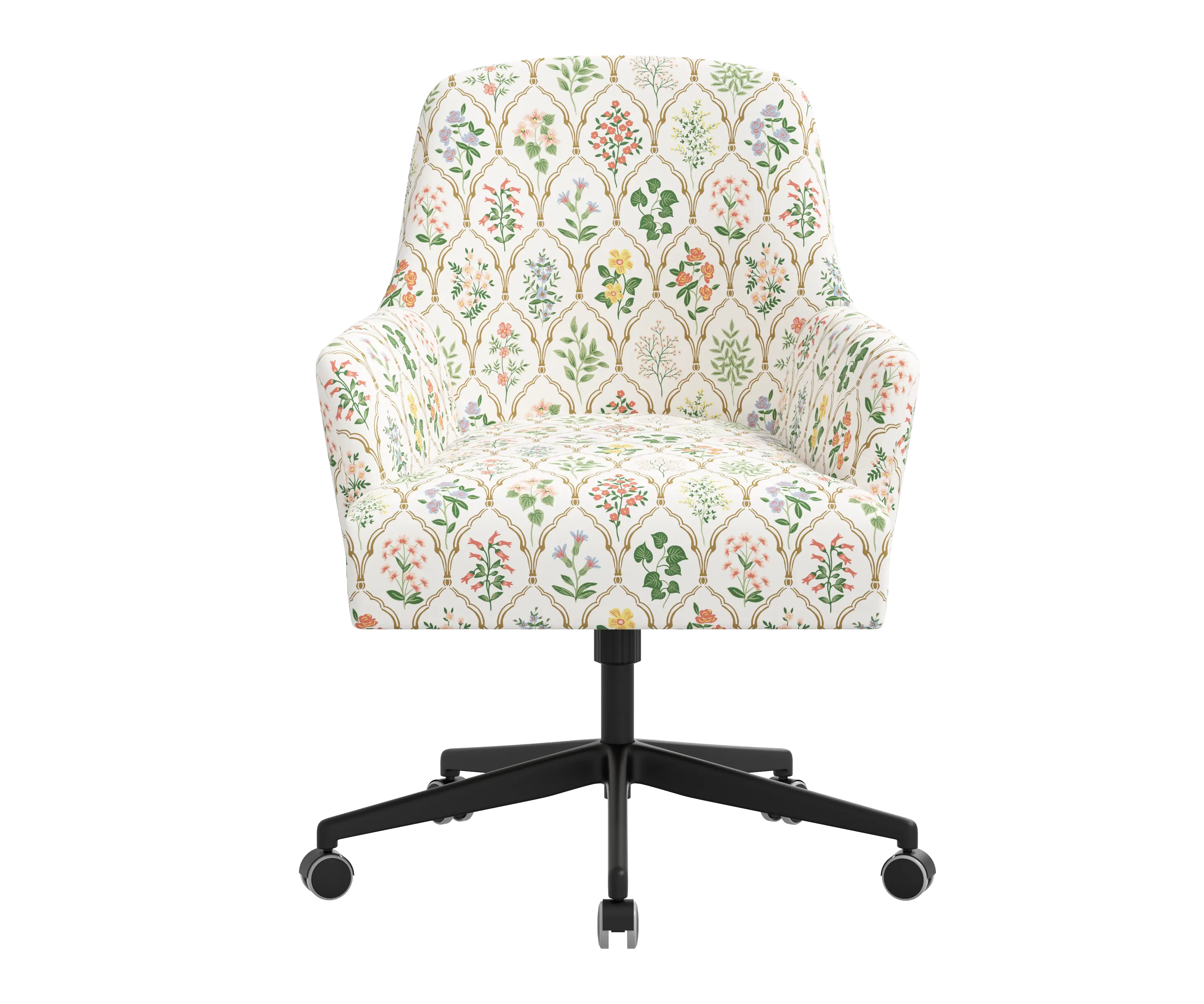 RPC78-9RPCHWTMLTLCB Rifle Paper Co Yvette Hawthorne Multi Office Chair with Black Base-1