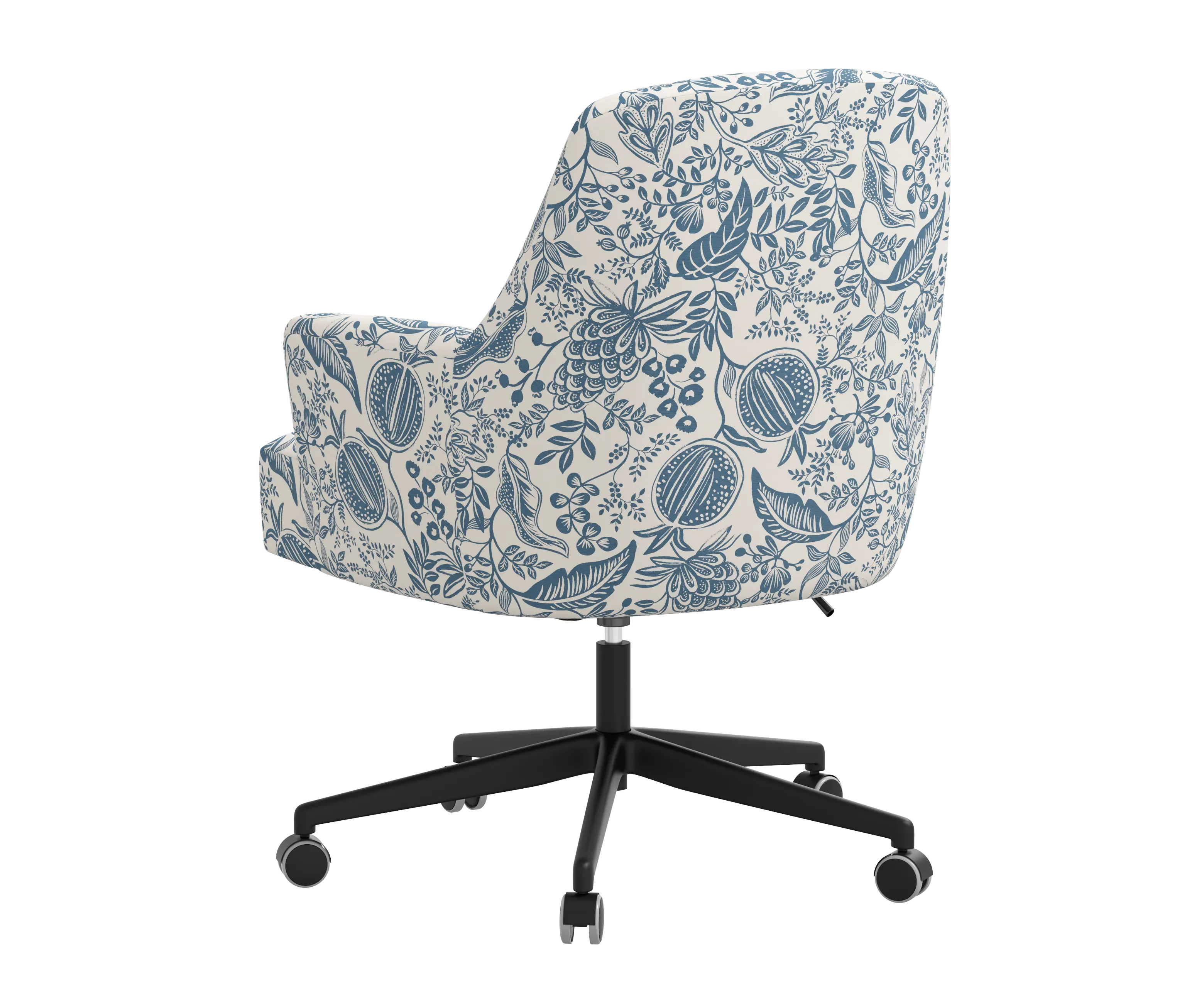 RPC78-9RPCPMBLULCB Rifle Paper Co Yvette Pomegranate Blue Office Chair with Black Base-4