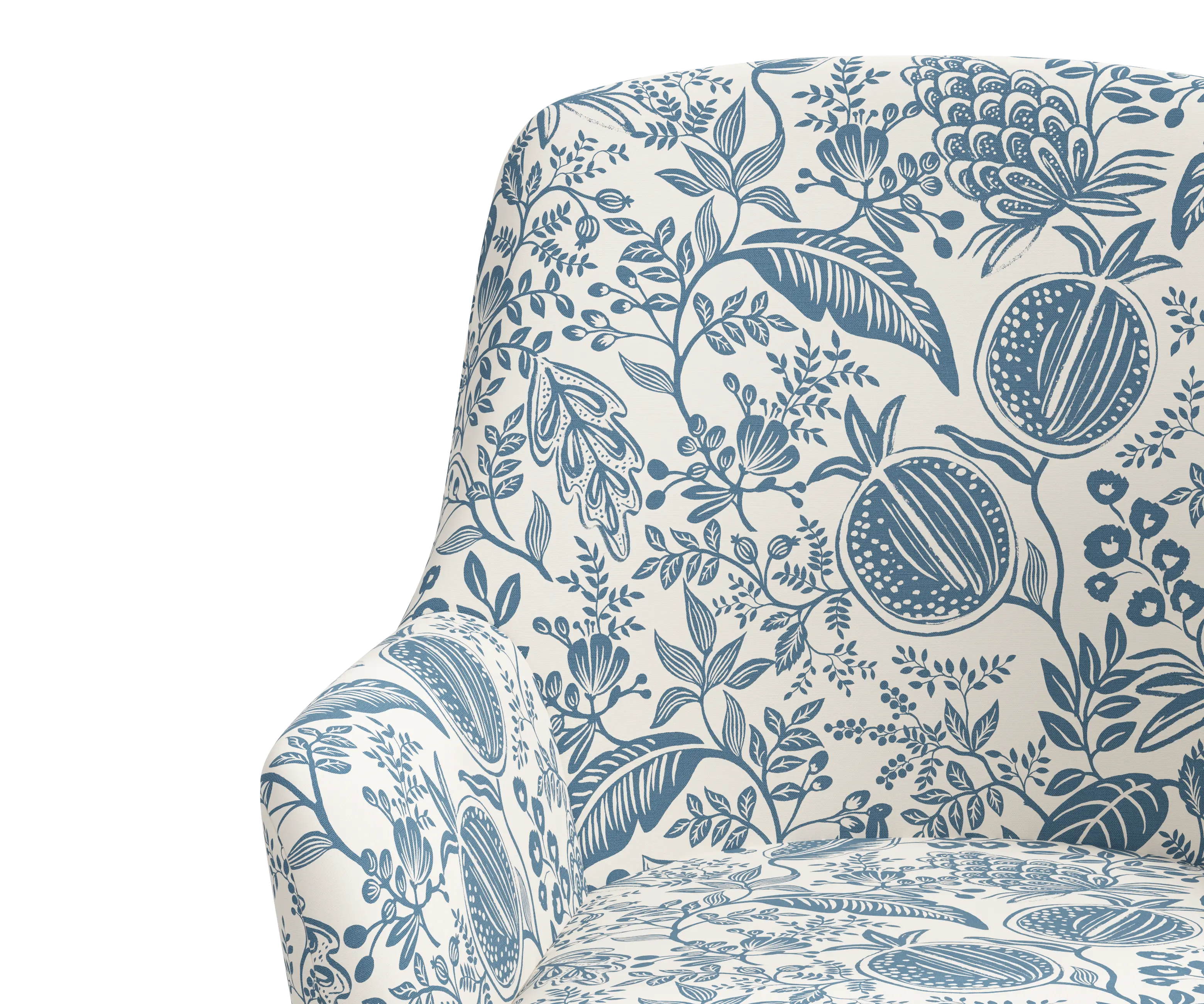 RPC78-9RPCPMBLULCB Rifle Paper Co Yvette Pomegranate Blue Office Chair with Black Base-5