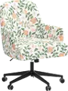 RPC78-9RPCPRBLSCRMLCB Rifle Paper Co Yvette Primrose Blush and Cream Office Chair with Black Base