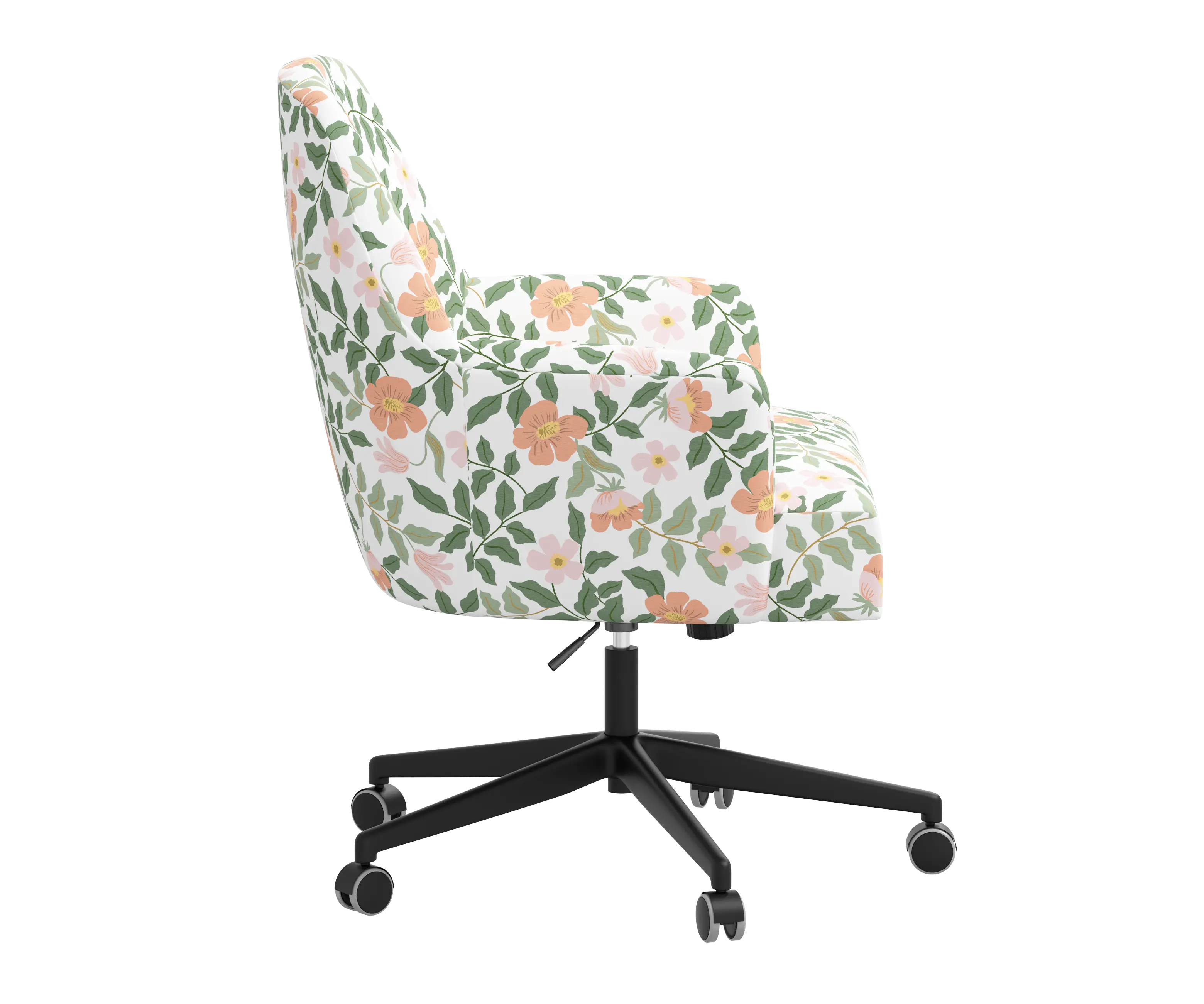 RPC78-9RPCPRBLSCRMLCB Rifle Paper Co Yvette Primrose Blush and Cream Office Chair with Black Base-3