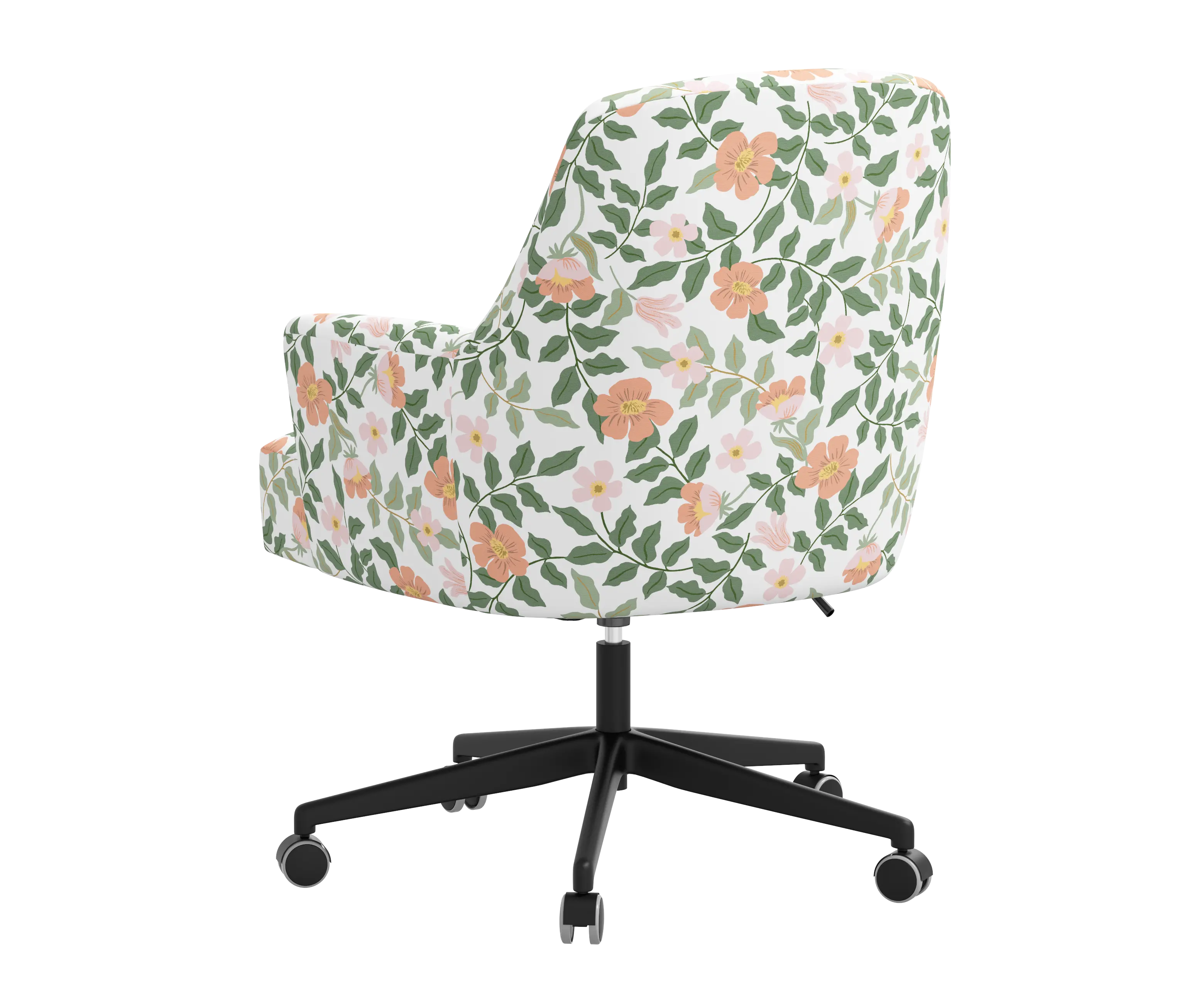 RPC78-9RPCPRBLSCRMLCB Rifle Paper Co Yvette Primrose Blush and Cream Office Chair with Black Base-4