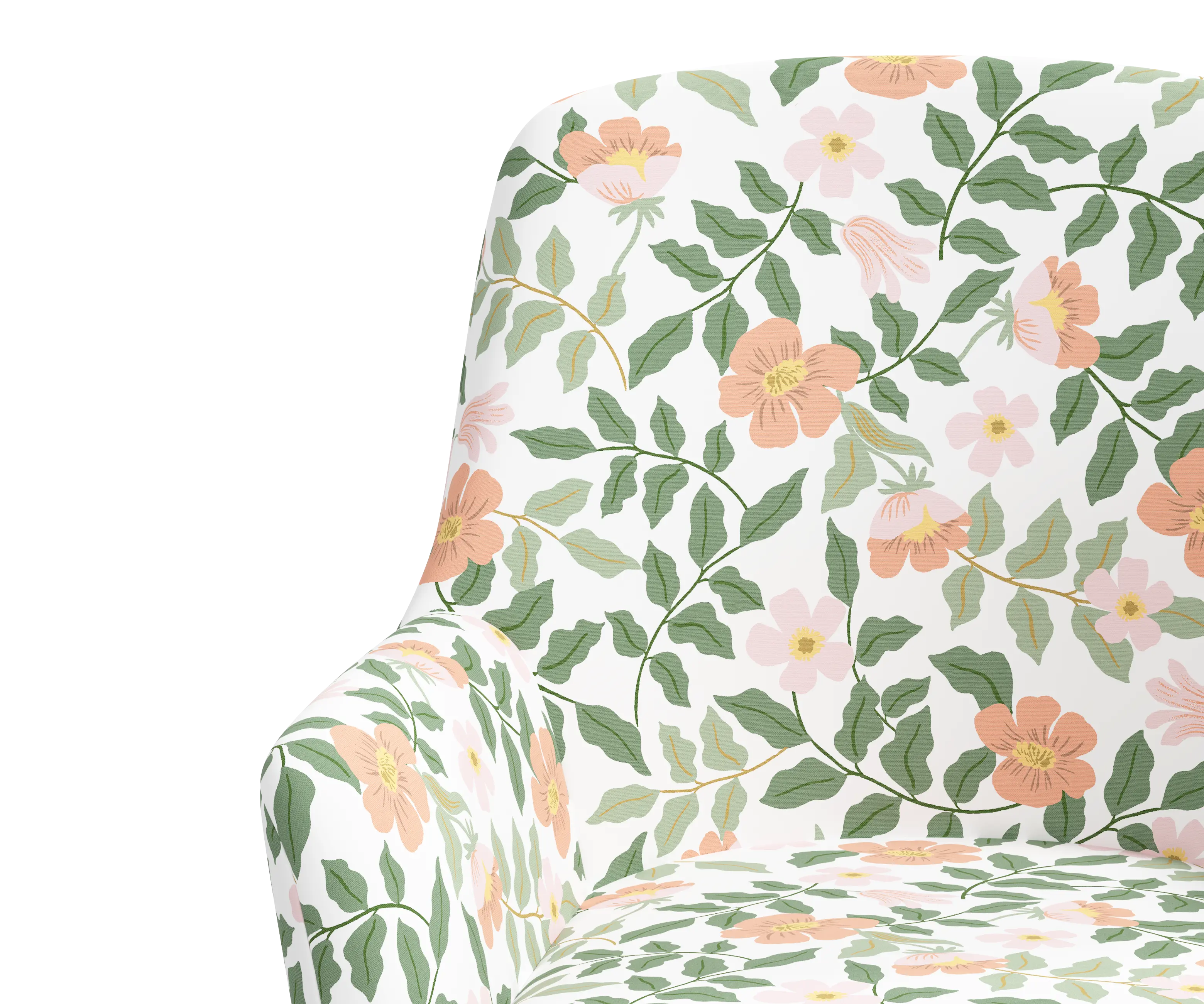 RPC78-9RPCPRBLSCRMLCB Rifle Paper Co Yvette Primrose Blush and Cream Office Chair with Black Base-5
