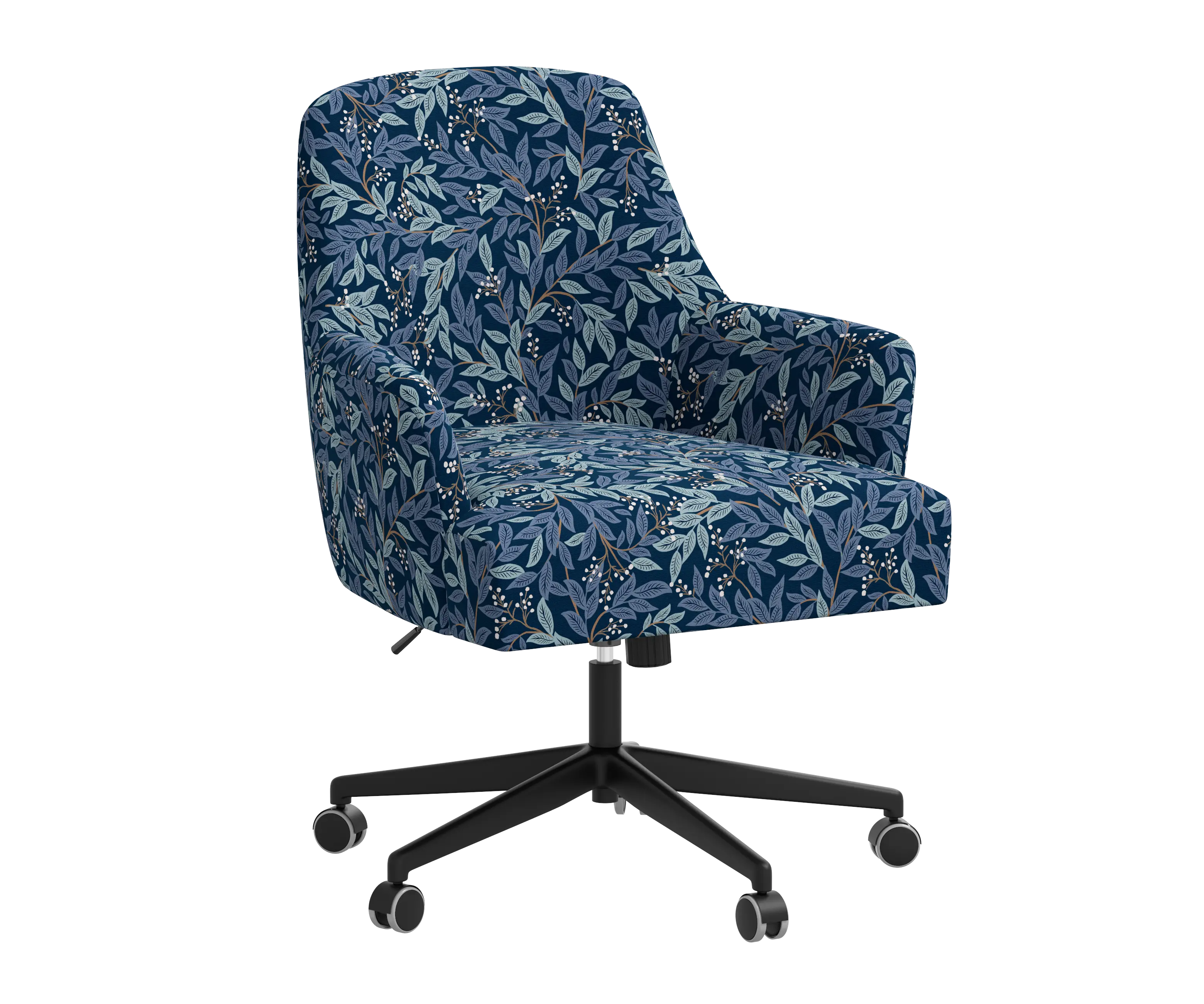 RPC78-9RPCWLBNVLCB Rifle Paper Co Yvette Willowberry Navy Office Chair with Black Base-2