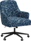 RPC78-9RPCWLBNVLCB Rifle Paper Co Yvette Willowberry Navy Office Chair with Black Base