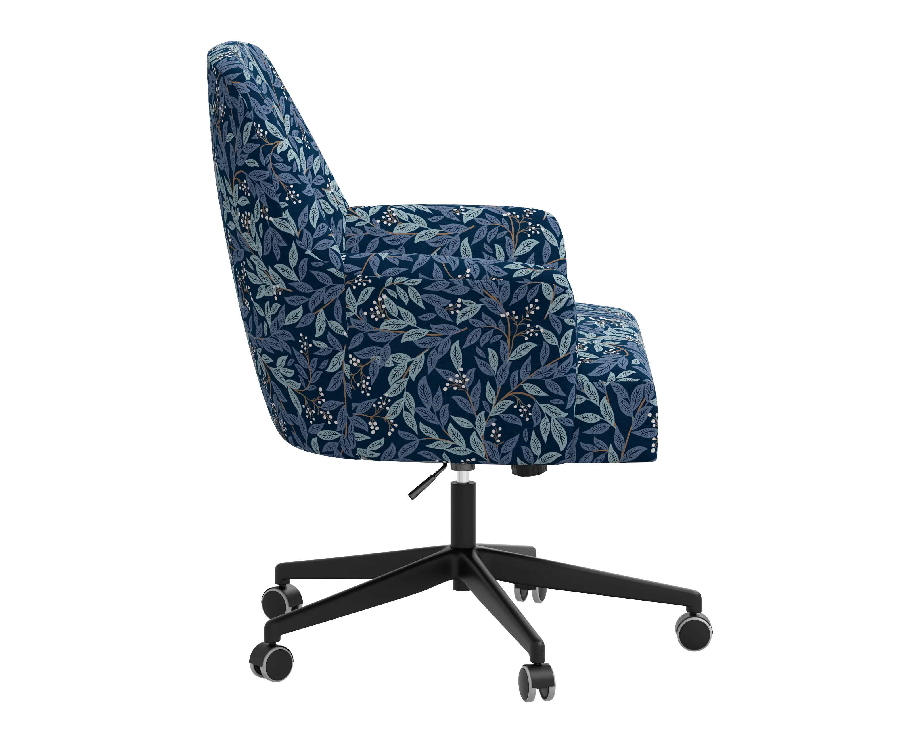 RPC78-9RPCWLBNVLCB Rifle Paper Co Yvette Willowberry Navy Office Chair with Black Base-3