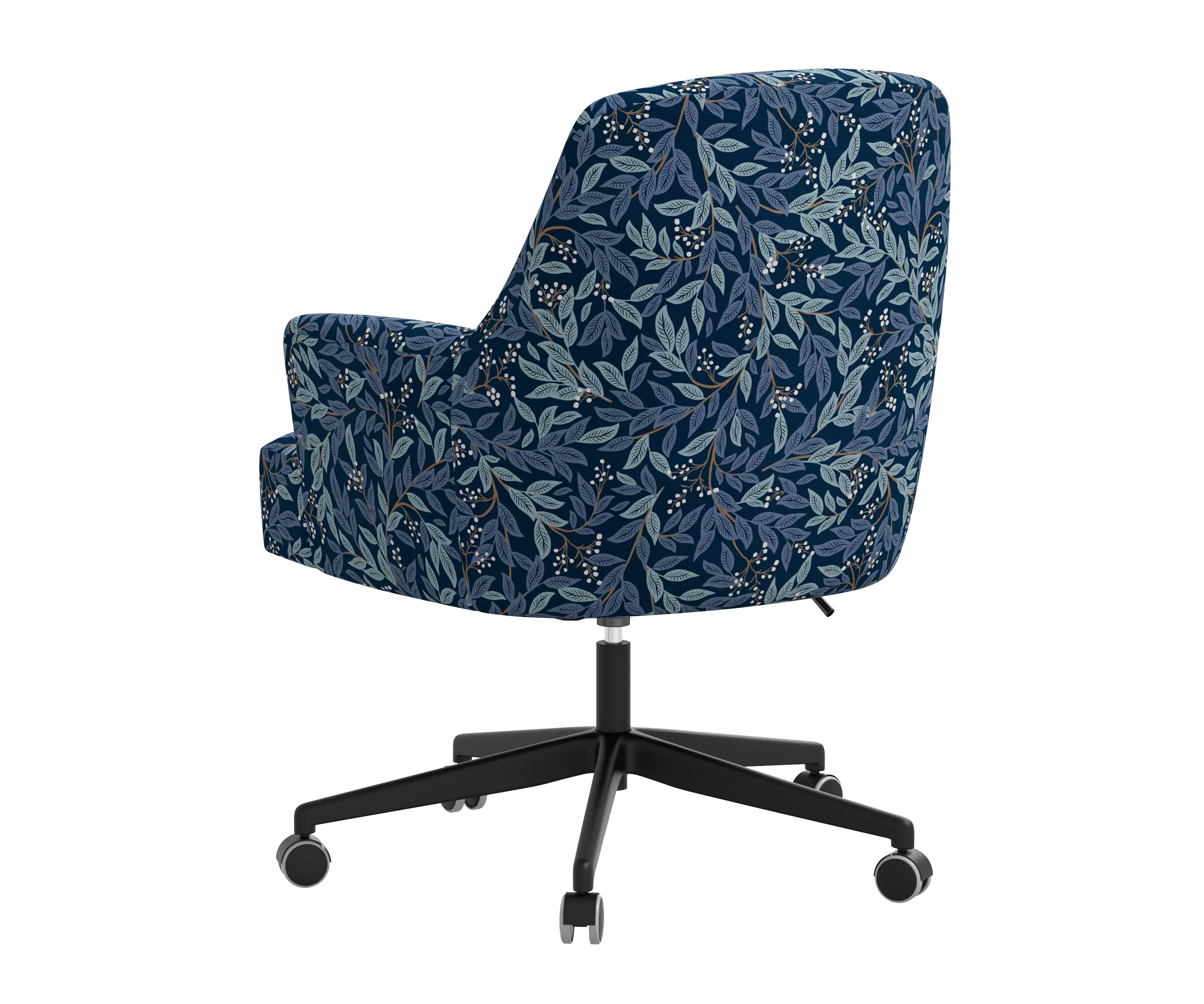 RPC78-9RPCWLBNVLCB Rifle Paper Co Yvette Willowberry Navy Office Chair with Black Base-4