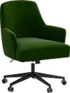 RPC78-9TTNEMR Rifle Paper Co Yvette Titan Emerald Office Chair with Black Base