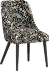 RPC84-6RPCPCBLKLCB Rifle Paper Co Tara Peacock Black Dining Chair