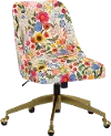 RPC84-9GLDRPCBLSBLSLCB Rifle Paper Co Brynn Blossom Blush Office Chair with Gold Base