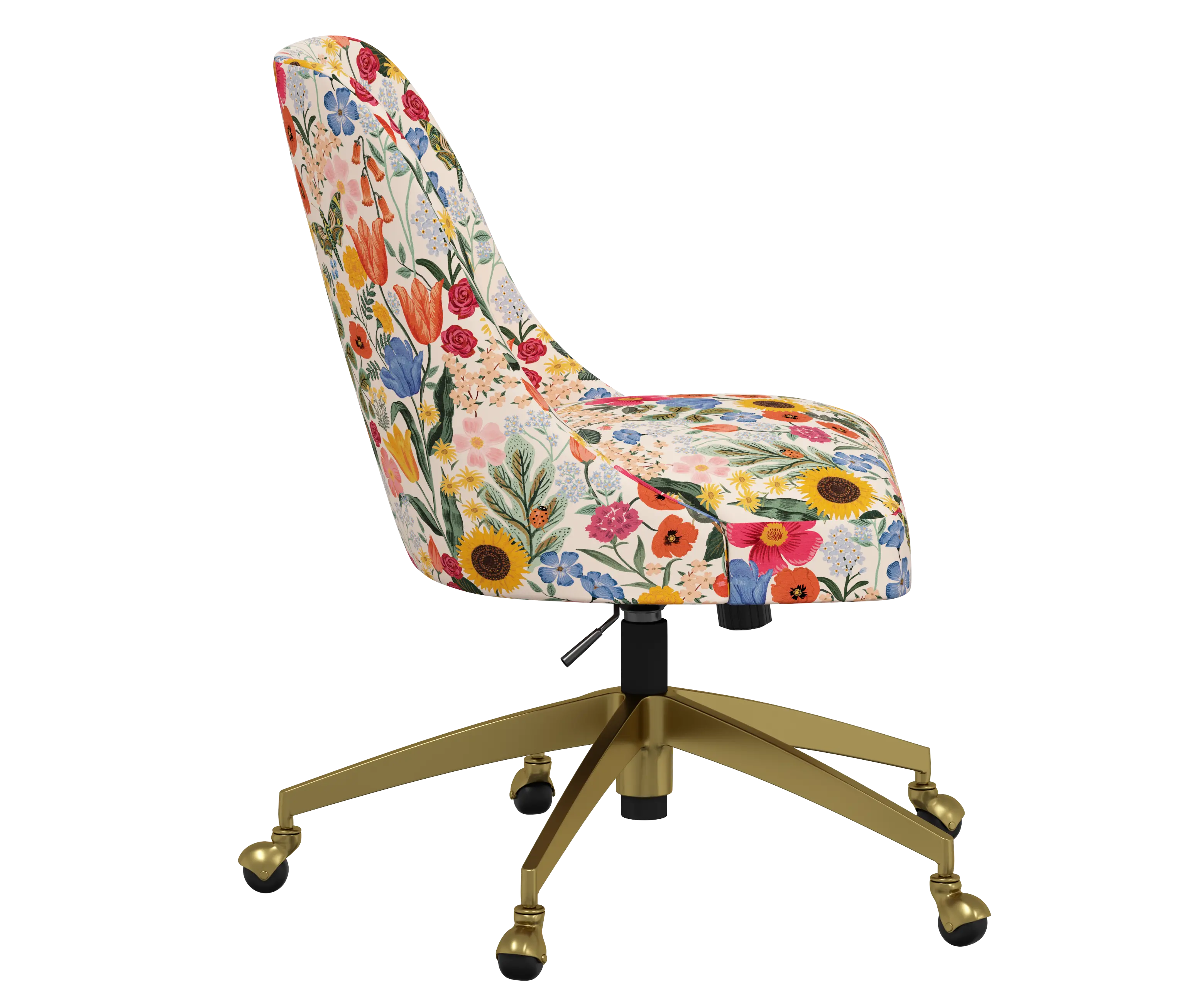 RPC84-9GLDRPCBLSBLSLCB Rifle Paper Co Brynn Blossom Blush Office Chair with Gold Base-3