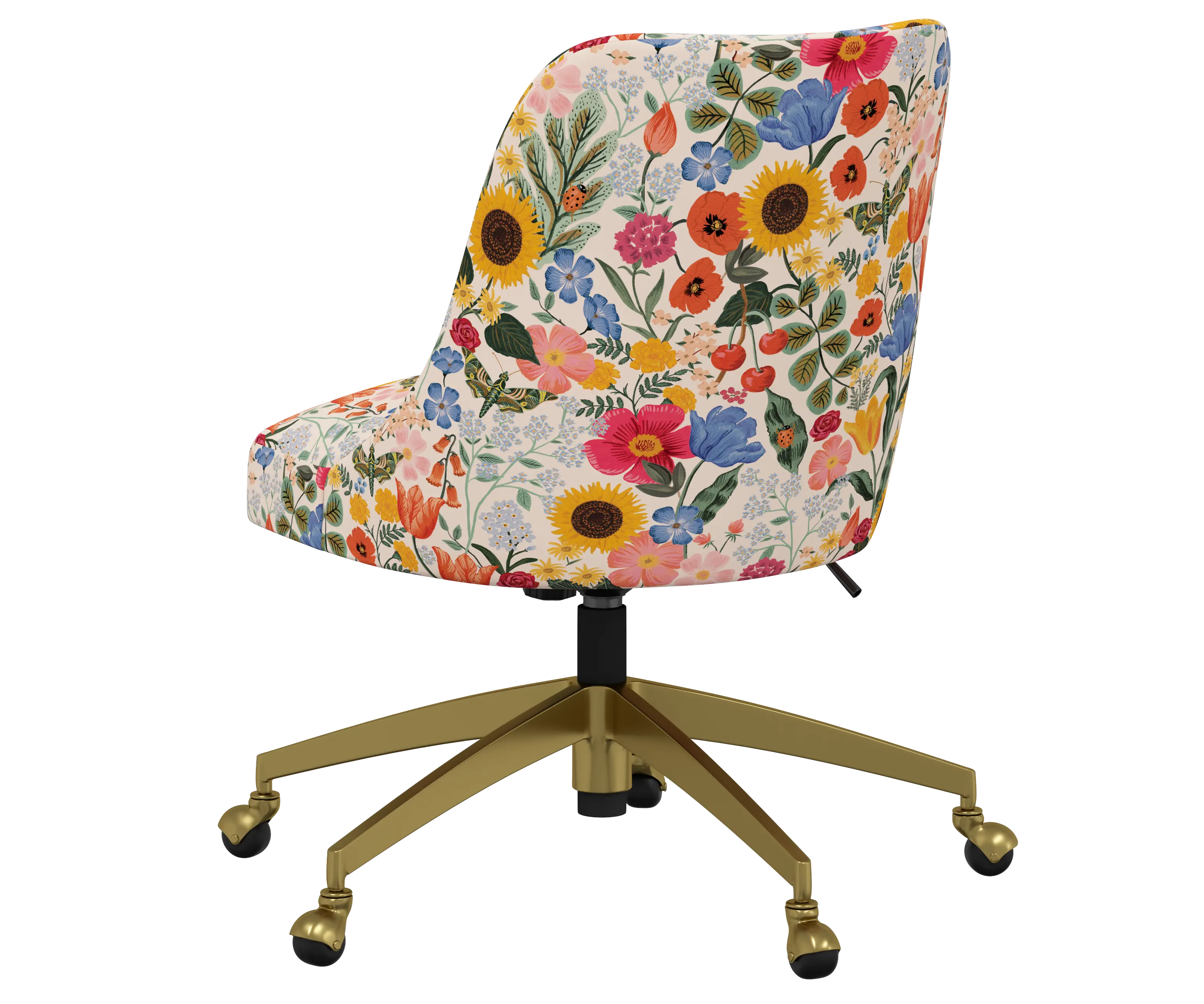 RPC84-9GLDRPCBLSBLSLCB Rifle Paper Co Brynn Blossom Blush Office Chair with Gold Base-4