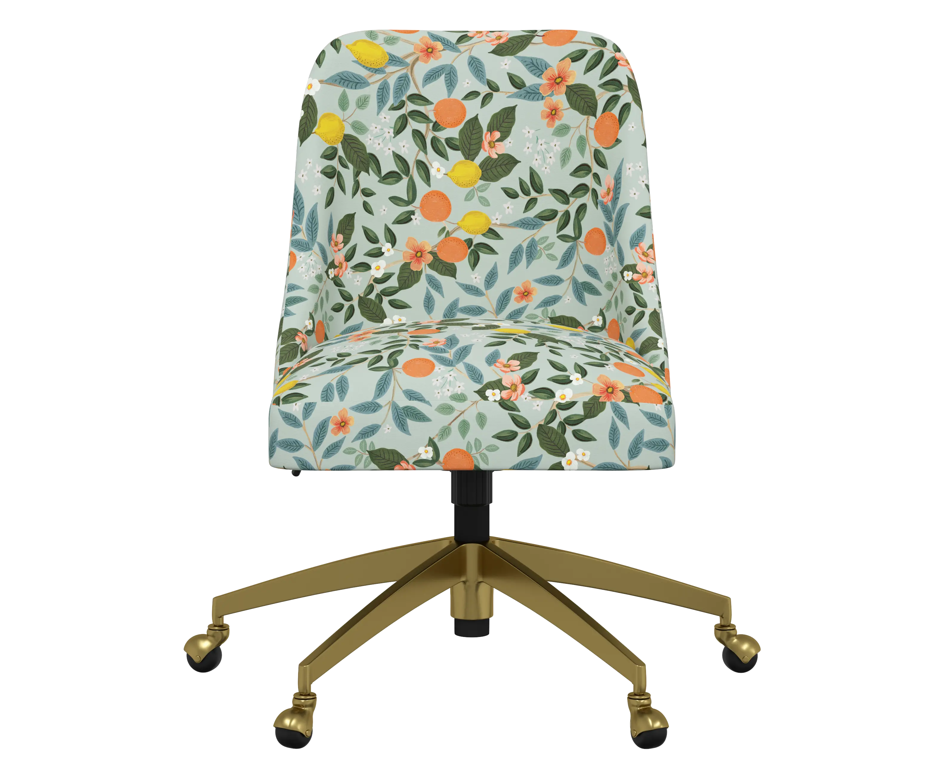 RPC84-9GLDRPCCTGRMNLCB Rifle Paper Co Brynn Citrus Grove Mint Office Chair with Gold Base-2