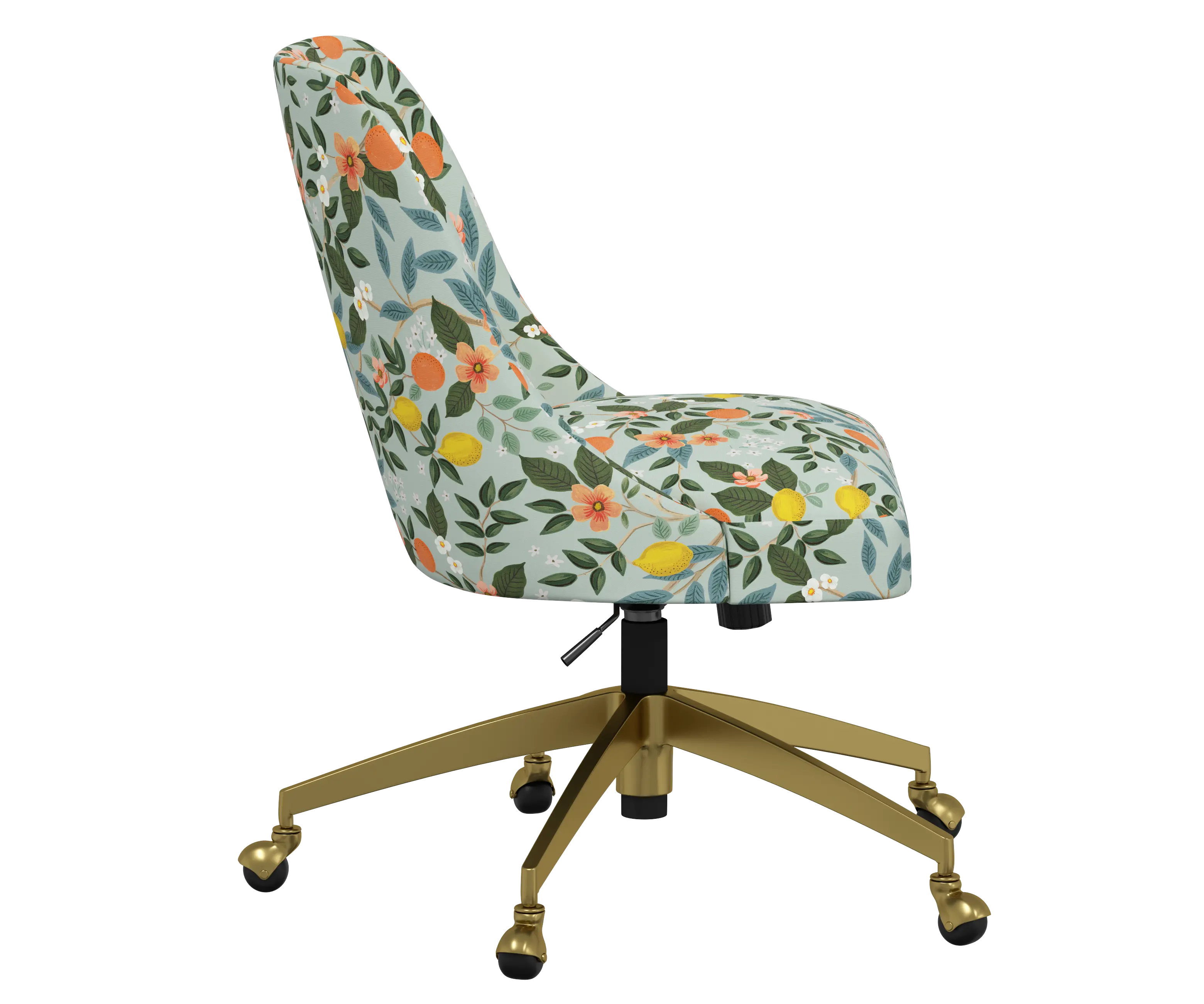 RPC84-9GLDRPCCTGRMNLCB Rifle Paper Co Brynn Citrus Grove Mint Office Chair with Gold Base-3