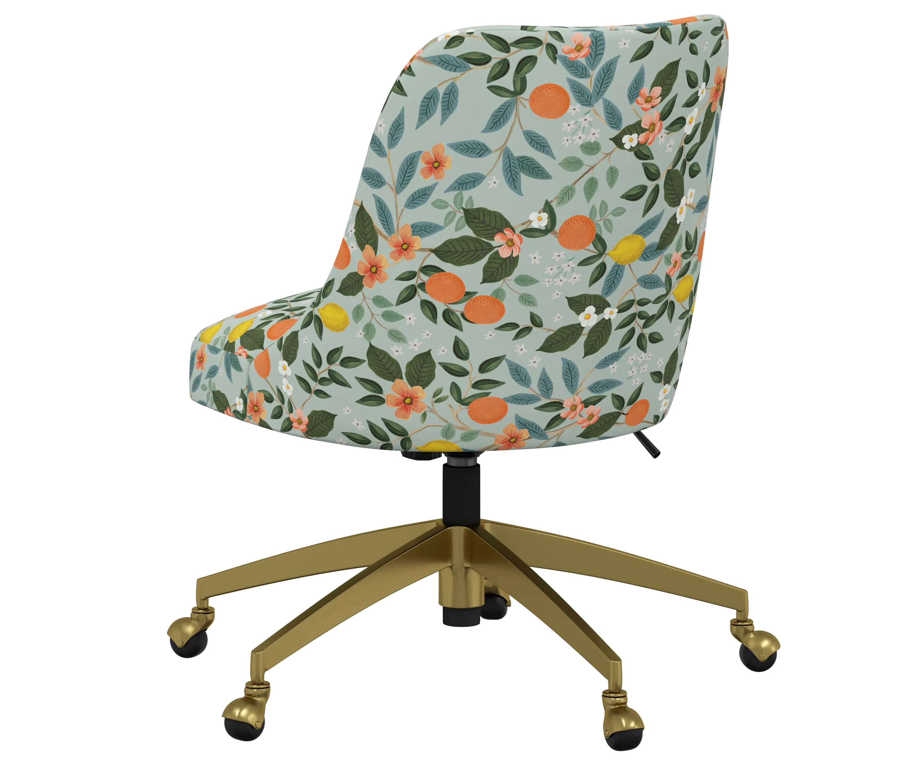 RPC84-9GLDRPCCTGRMNLCB Rifle Paper Co Brynn Citrus Grove Mint Office Chair with Gold Base-4