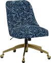 RPC84-9GLDRPCWLBNVLCB Rifle Paper Co Brynn Willowberry Navy Office Chair with Gold Base