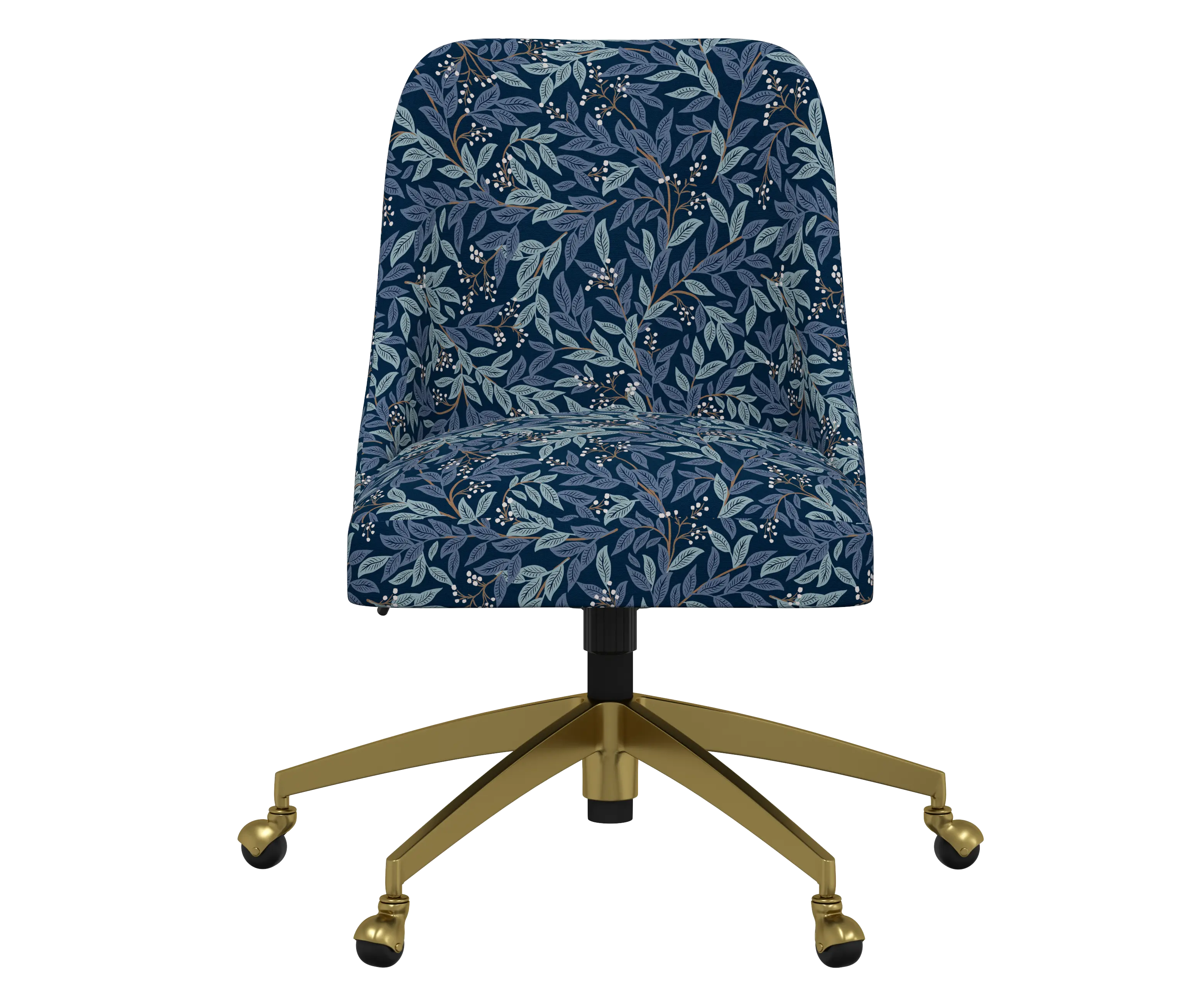 RPC84-9GLDRPCWLBNVLCB Rifle Paper Co Brynn Willowberry Navy Office Chair with Gold Base-2