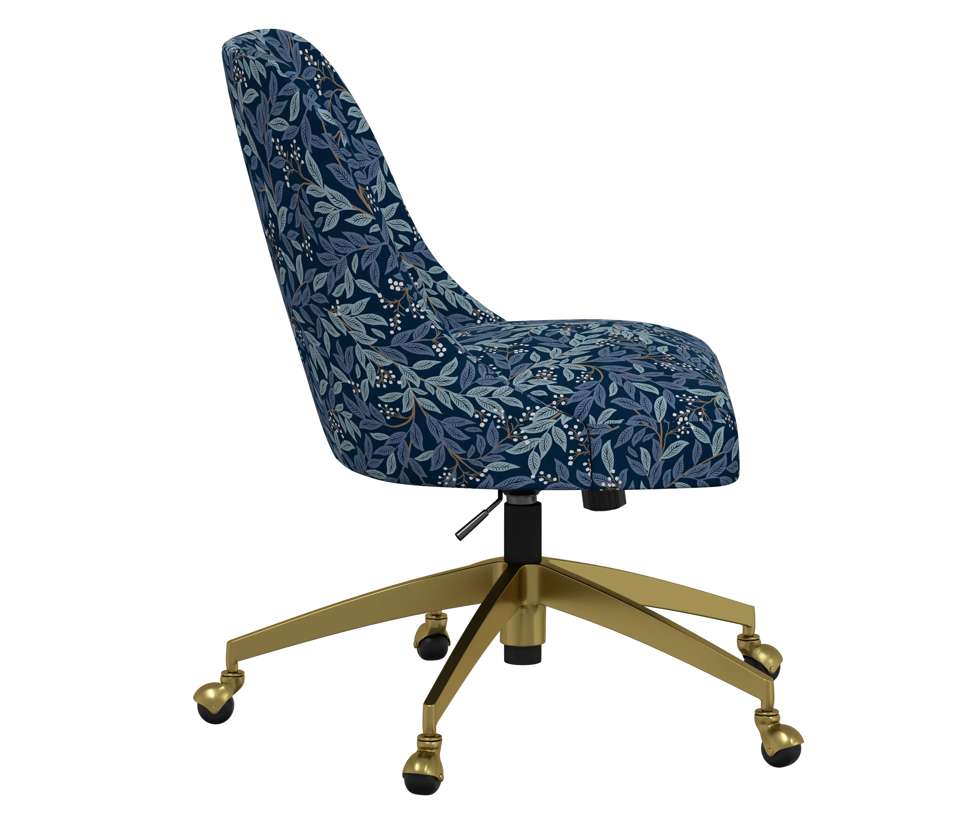 RPC84-9GLDRPCWLBNVLCB Rifle Paper Co Brynn Willowberry Navy Office Chair with Gold Base-3