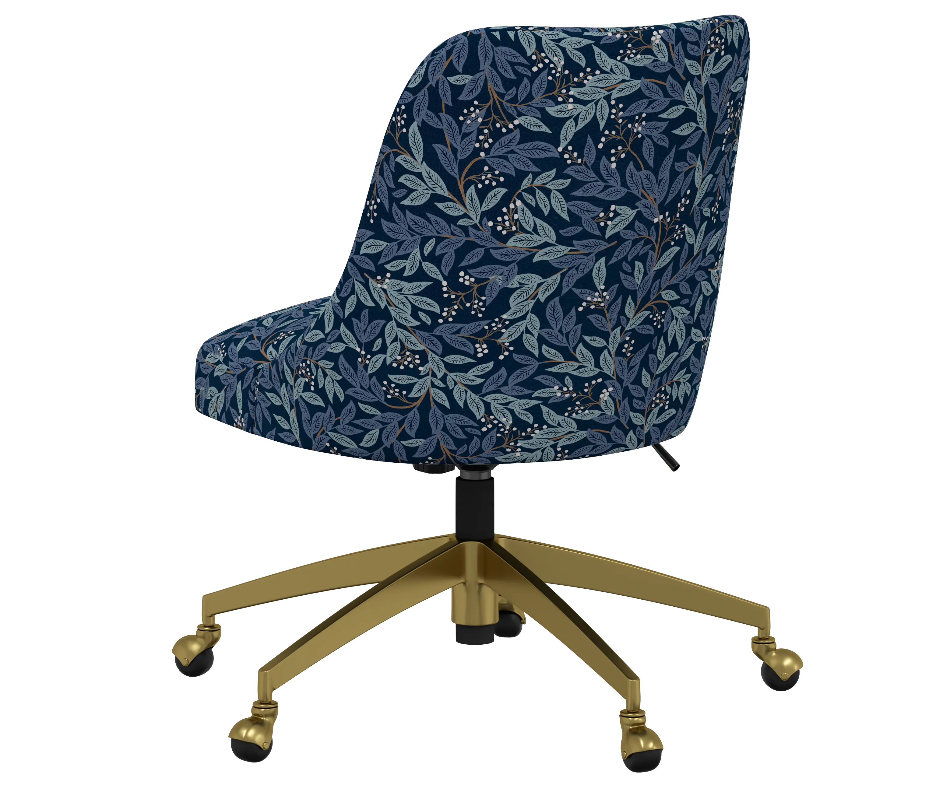 RPC84-9GLDRPCWLBNVLCB Rifle Paper Co Brynn Willowberry Navy Office Chair with Gold Base-4