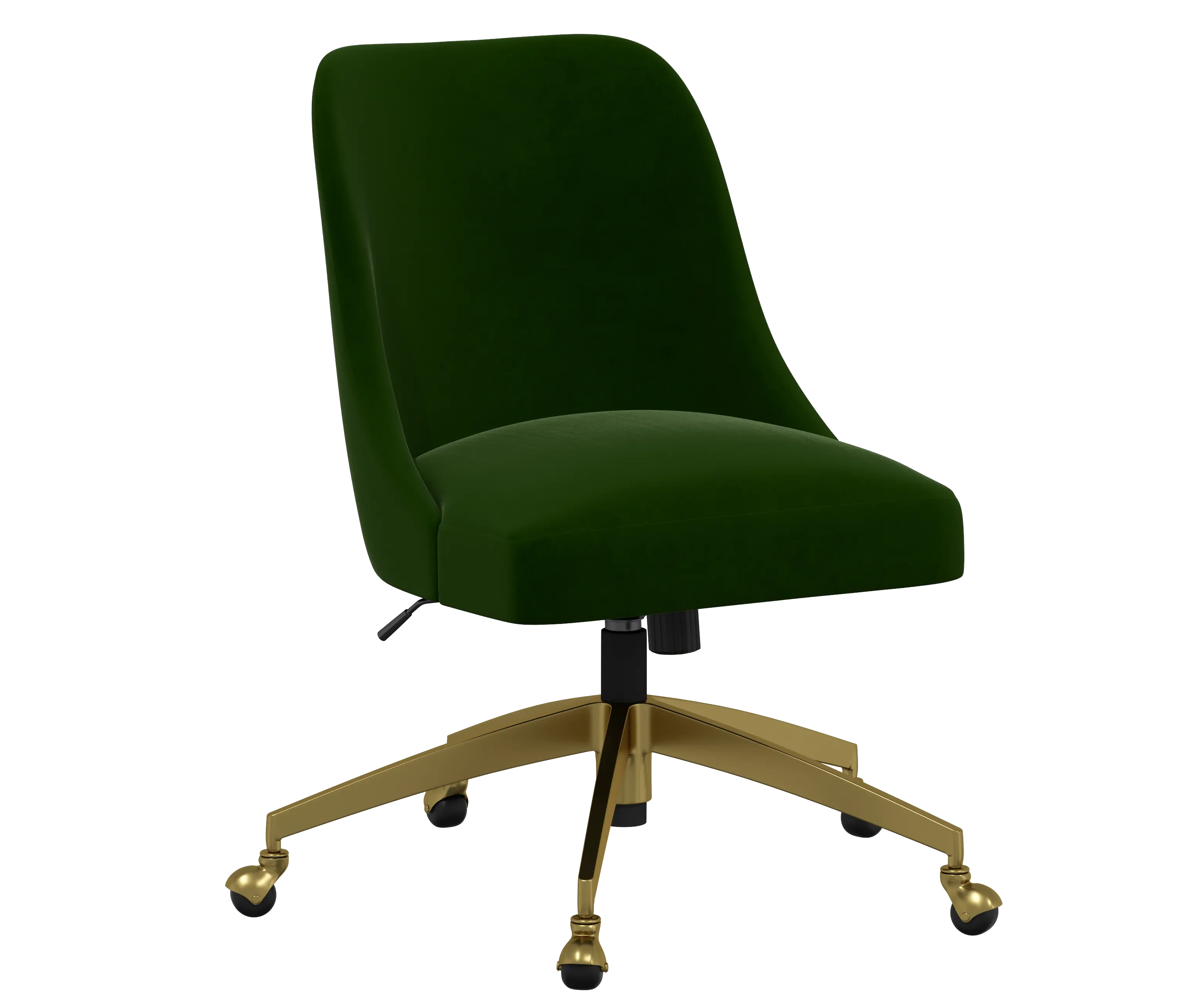 RPC84-9GLDTTNEMR Rifle Paper Co Brynn Titan Emerald Office Chair with Gold Base-1