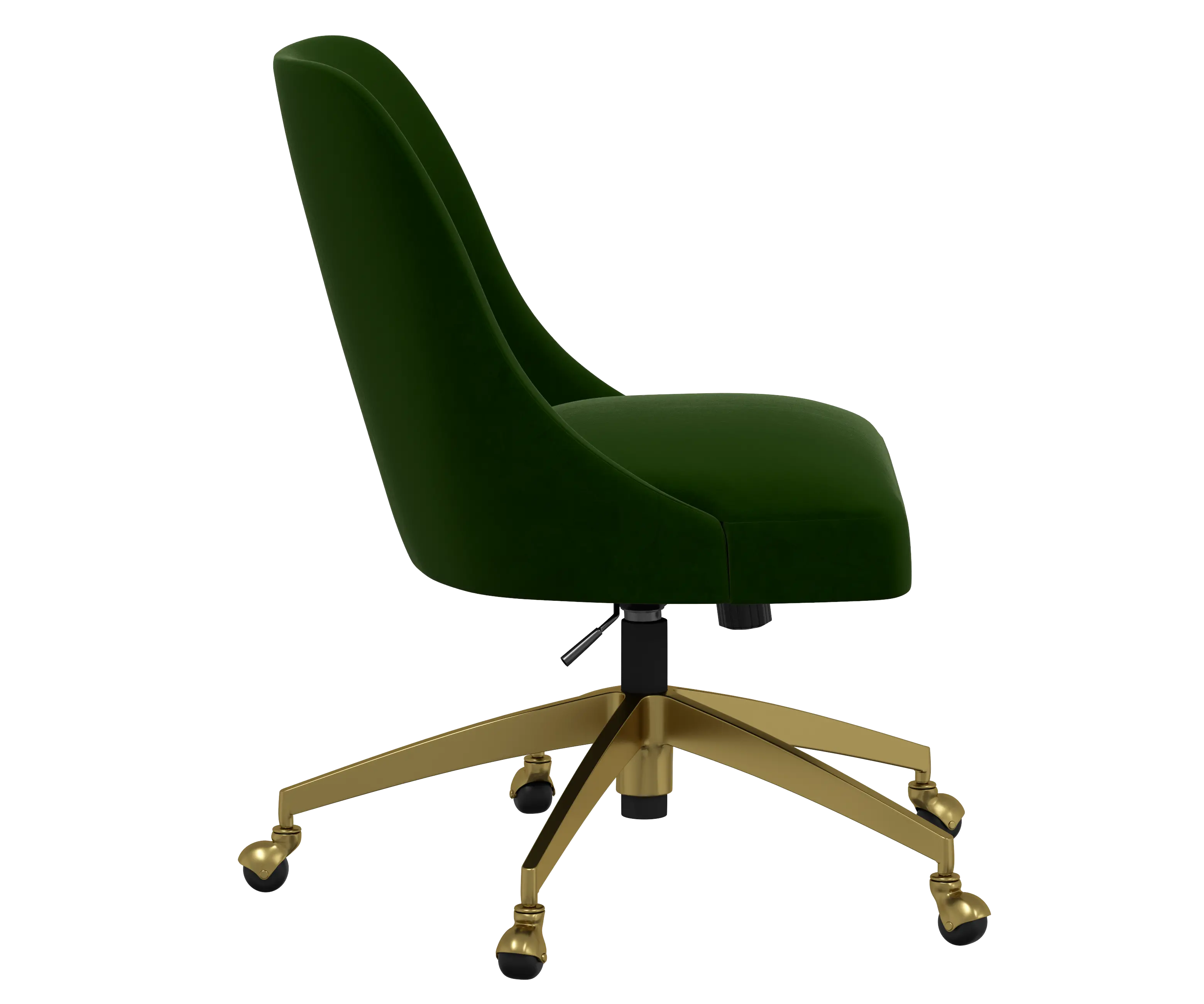 RPC84-9GLDTTNEMR Rifle Paper Co Brynn Titan Emerald Office Chair with Gold Base-3
