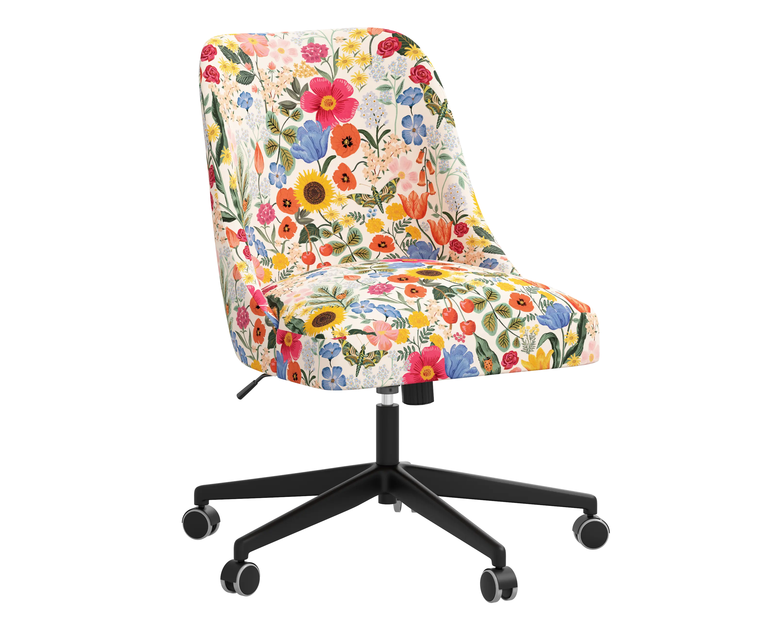 RPC84-9RPCBLSBLSLCB Rifle Paper Co Brynn Blossom Blush Office Chair with Black Base-1