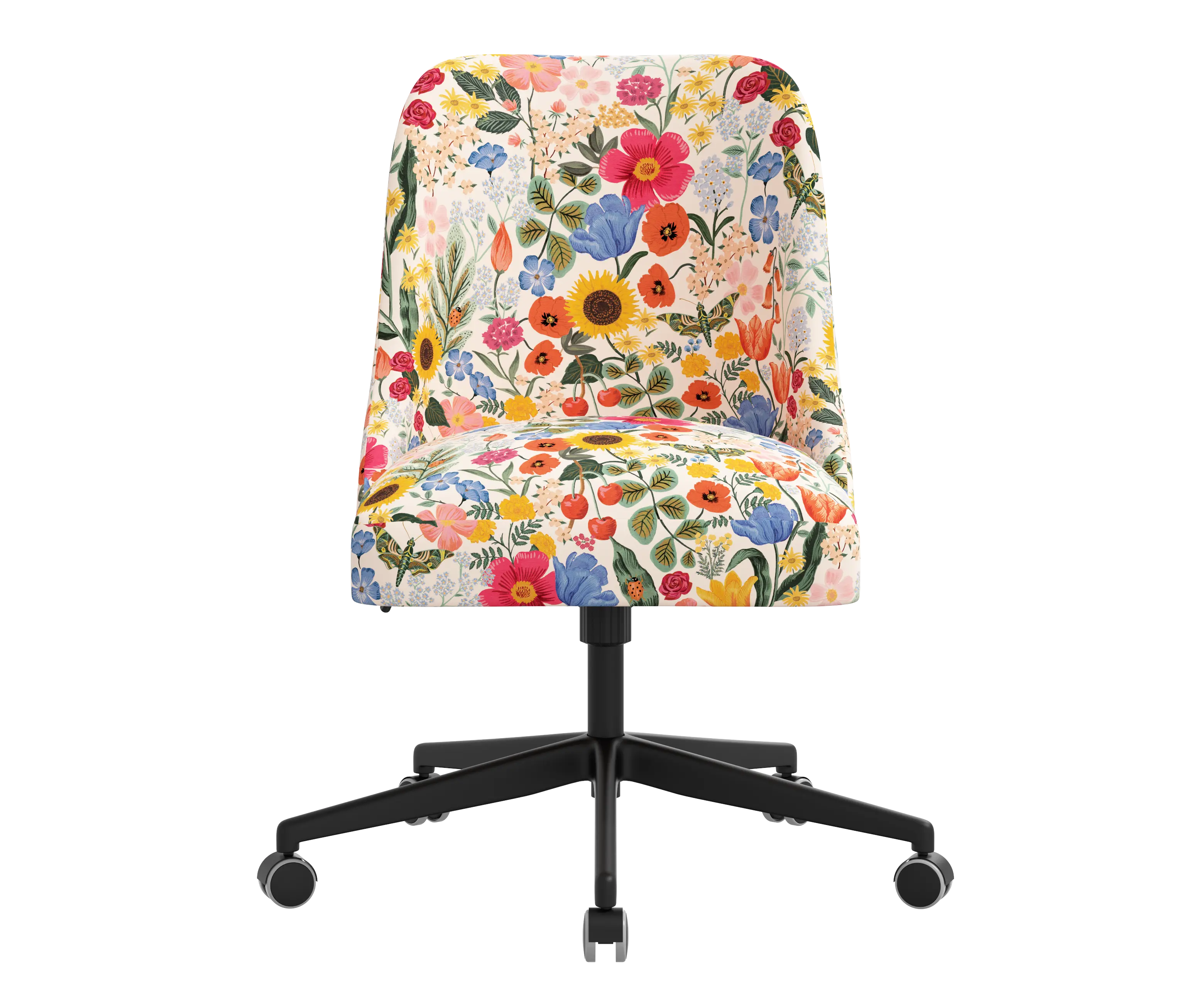 RPC84-9RPCBLSBLSLCB Rifle Paper Co Brynn Blossom Blush Office Chair with Black Base-2