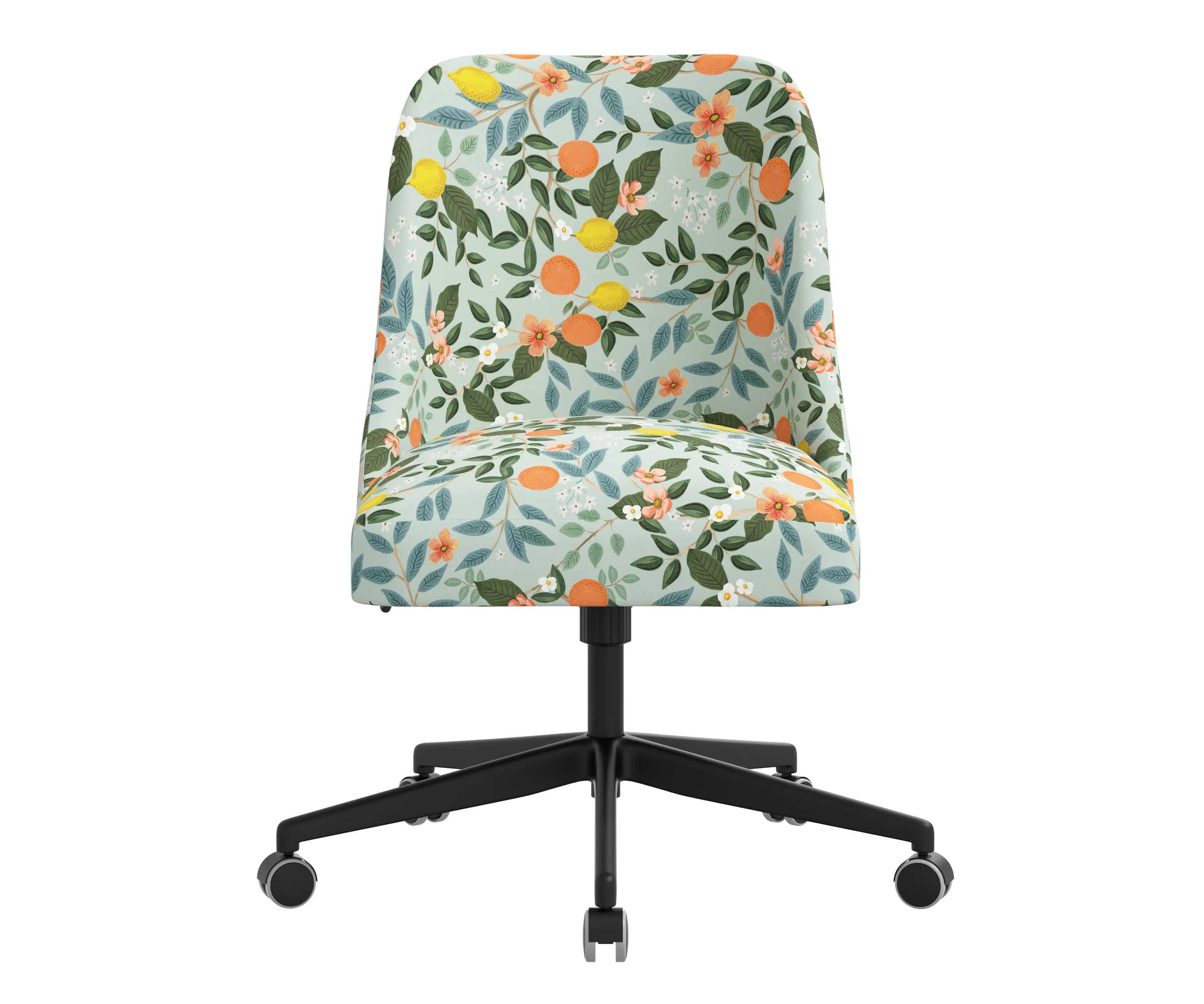 RPC84-9RPCCTGRMNLCB Rifle Paper Co Brynn Citrus Grove Mint Office Chair with Black Base-2