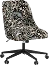 RPC84-9RPCPCBLKLCB Rifle Paper Co Brynn Peacock Black Office Chair with Black Base