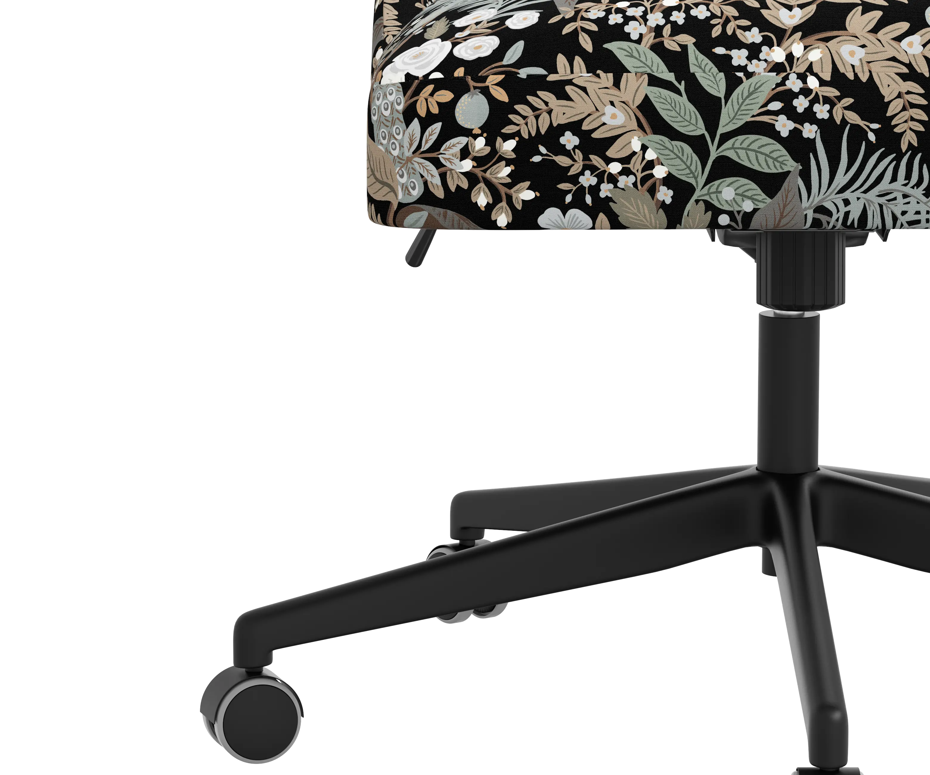 RPC84-9RPCPCBLKLCB Rifle Paper Co Brynn Peacock Black Office Chair with Black Base-5