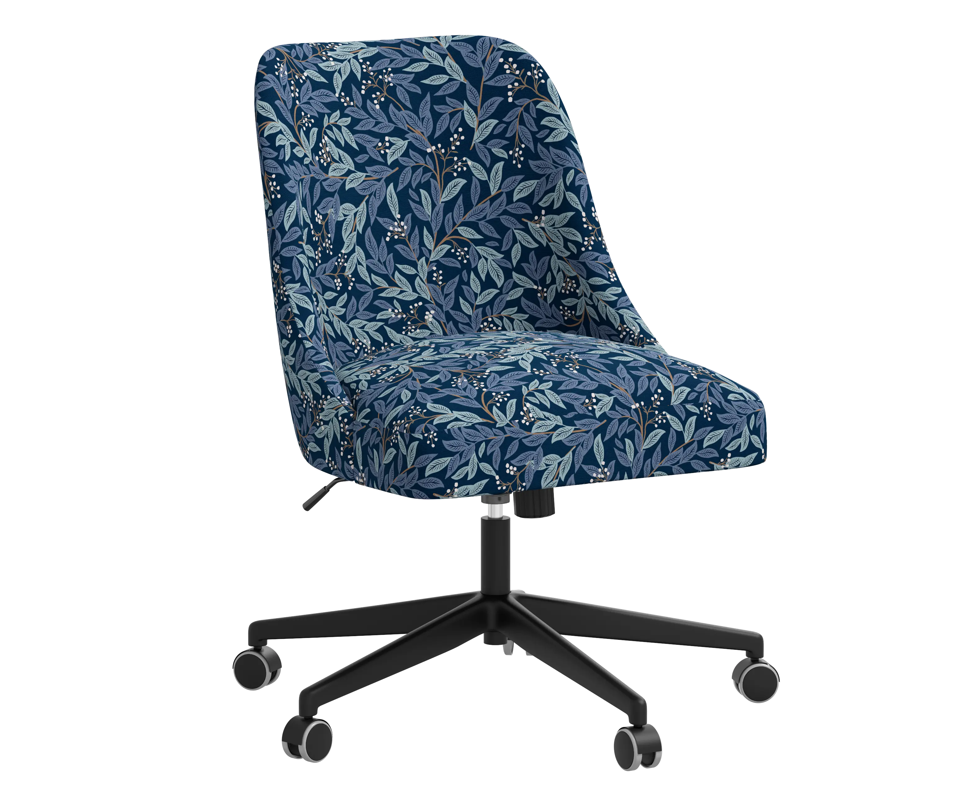 RPC84-9RPCWLBNVLCB Rifle Paper Co Brynn Willowberry Navy Office Chair with Black Base-1