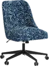 RPC84-9RPCWLBNVLCB Rifle Paper Co Brynn Willowberry Navy Office Chair with Black Base