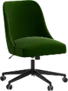 RPC84-9TTNEMR Rifle Paper Co Brynn Titan Emerald Office Chair with Black Base