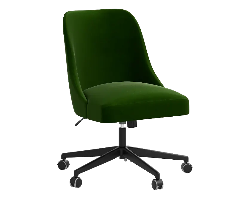 Rifle Paper Co Brynn Titan Emerald Office Chair with Black Base