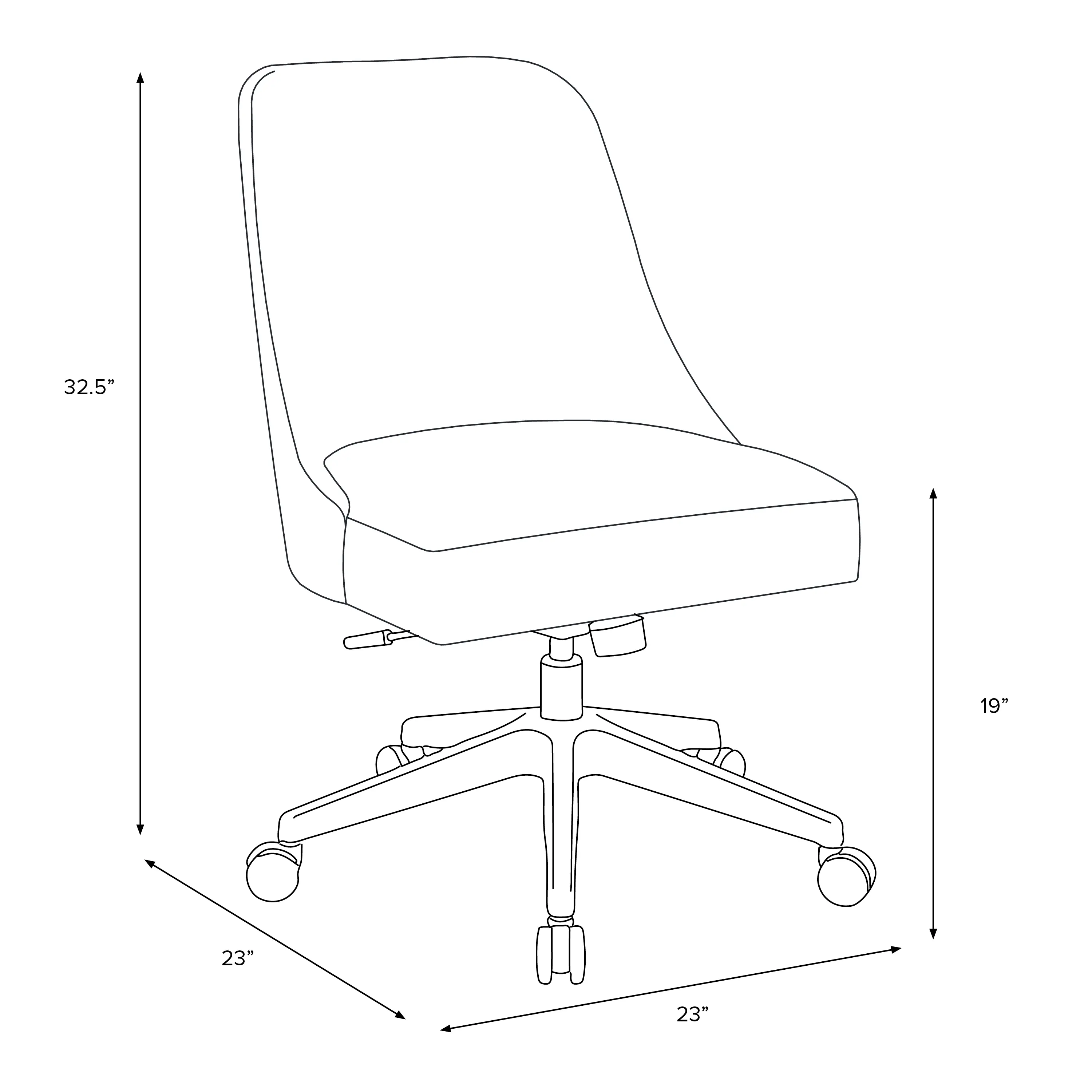 RPC84-9TTNEMR Rifle Paper Co Brynn Titan Emerald Office Chair with Black Base-6