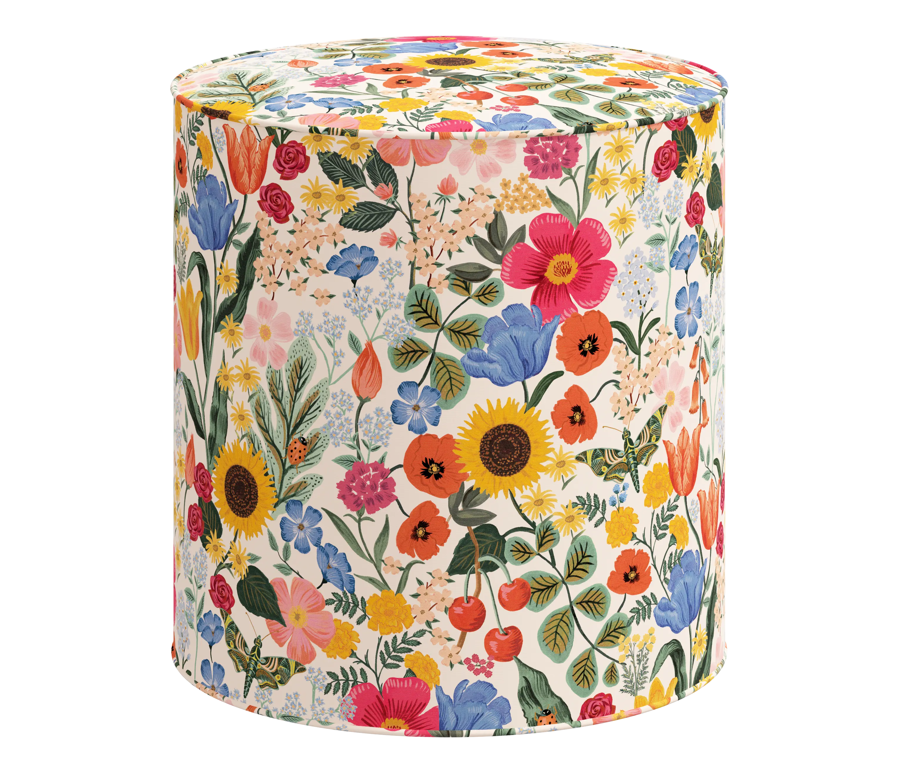 RPC90-2RPCBLSBLSLCB Rifle Paper Co Billie Blossom Blush Round Ottoman-1