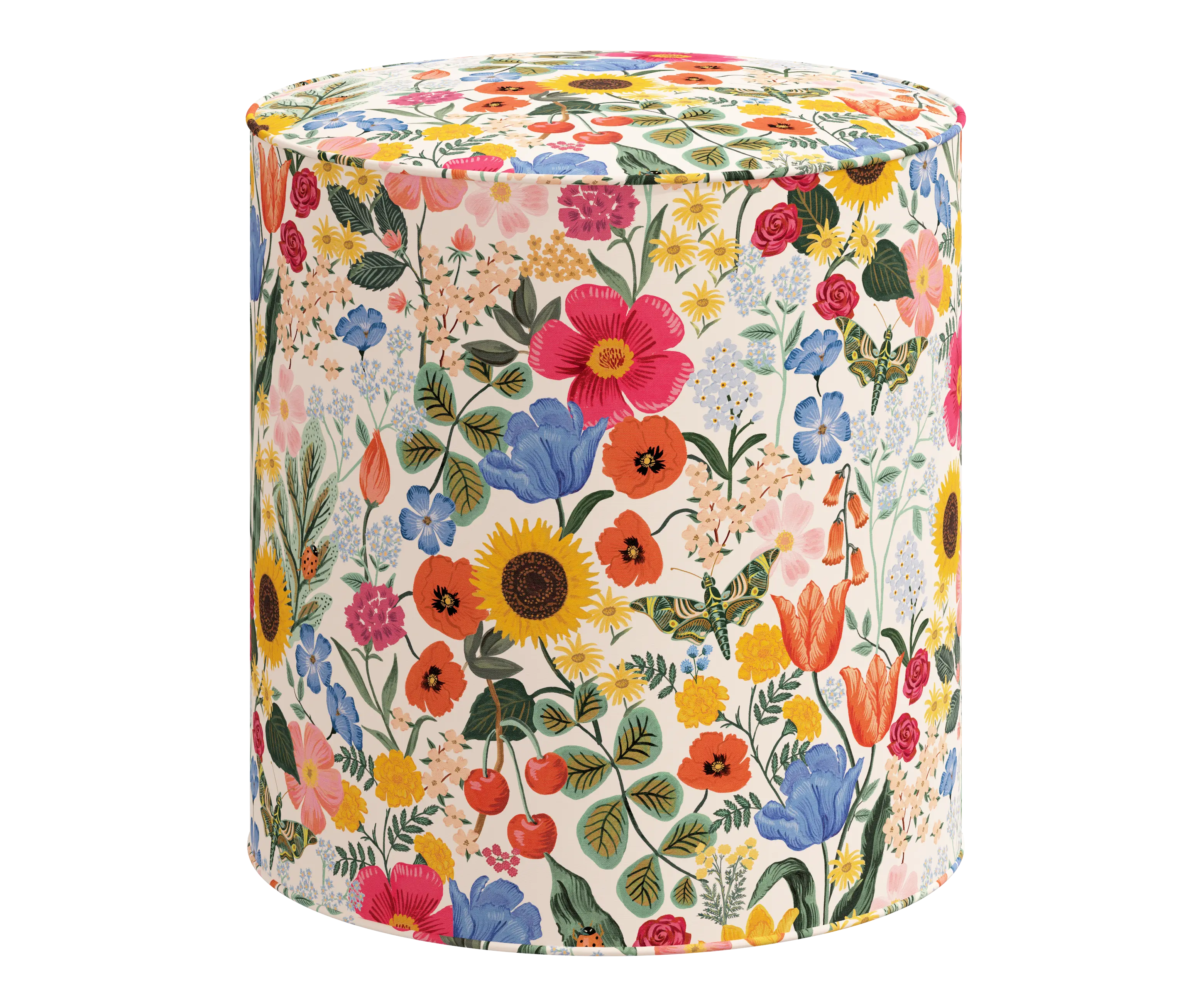 RPC90-2RPCBLSBLSLCB Rifle Paper Co Billie Blossom Blush Round Ottoman-2