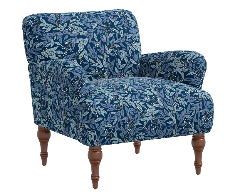 Rifle Paper Co Elodie Willowberry Navy Accent Chair