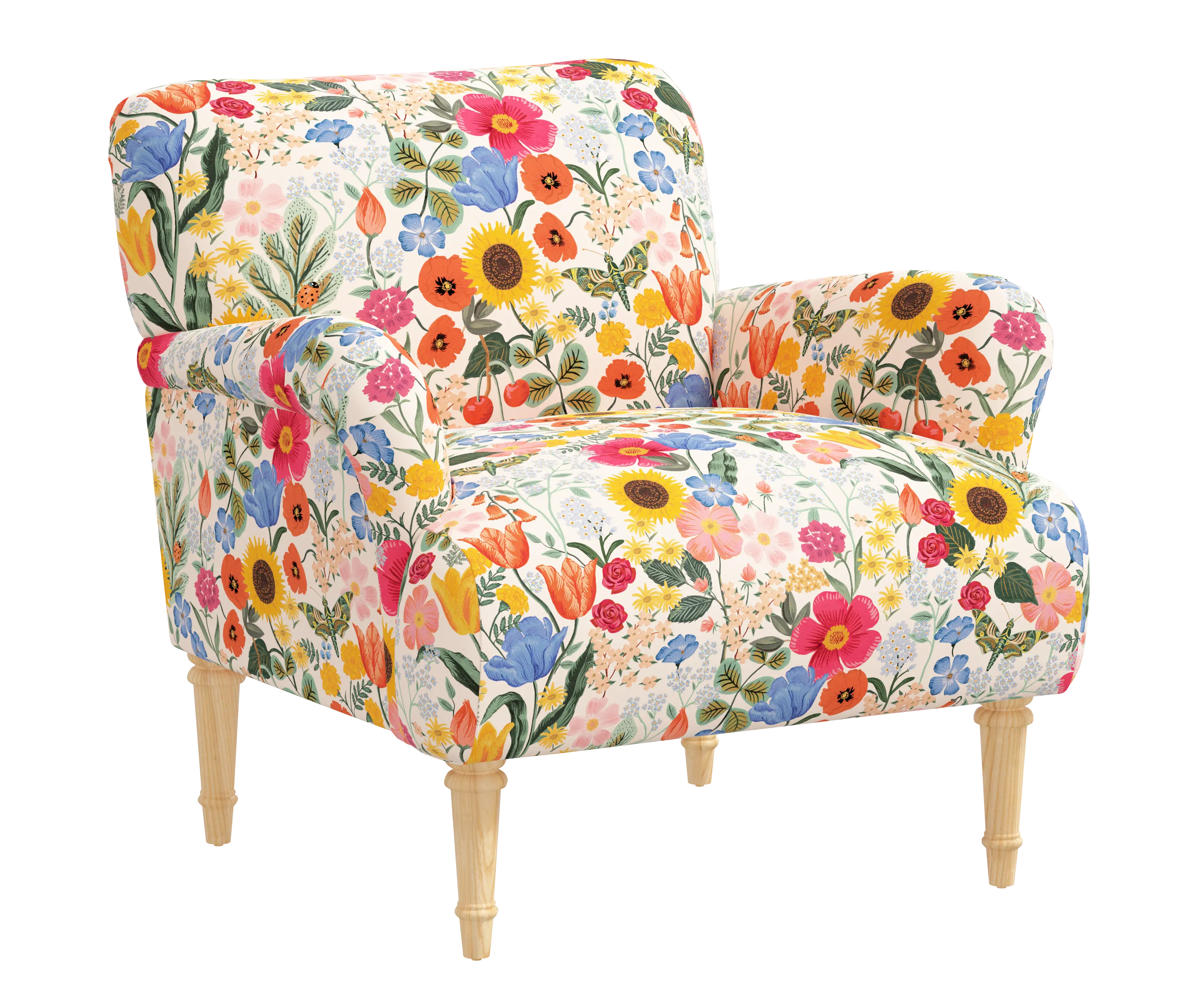 RPC9405NATRPCBLSBLSLCB Rifle Paper Co Bristol Blossom Blush Accent Chair-2