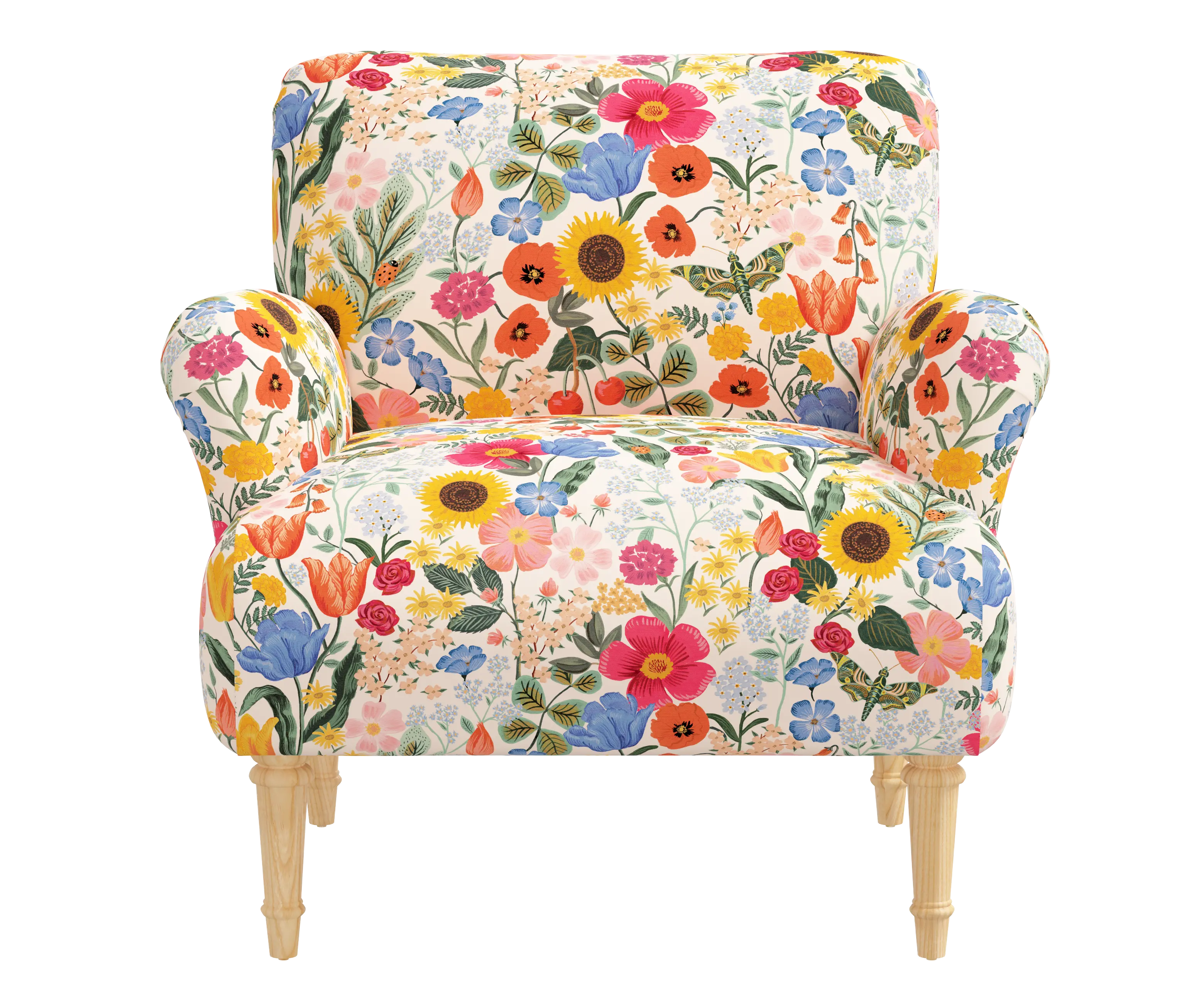RPC9405NATRPCBLSBLSLCB Rifle Paper Co Bristol Blossom Blush Accent Chair-1