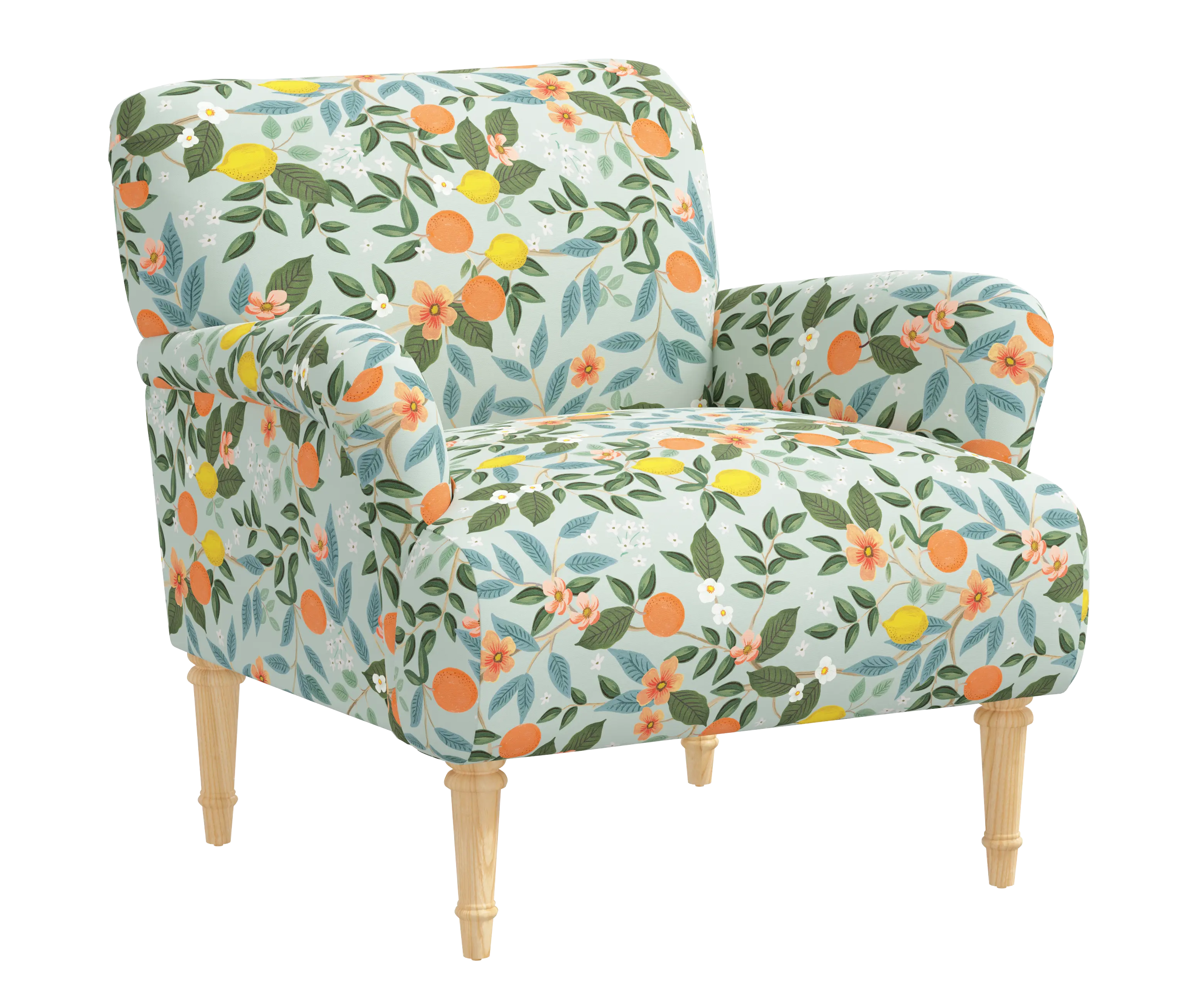 RPC9405NATRPCCTGRMNLCB Rifle Paper Co Bristol Citrus Grove Mint Accent Chair-2