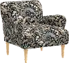 RPC9405NATRPCPCBLKLCB Rifle Paper Co Bristol Peacock Black Accent Chair