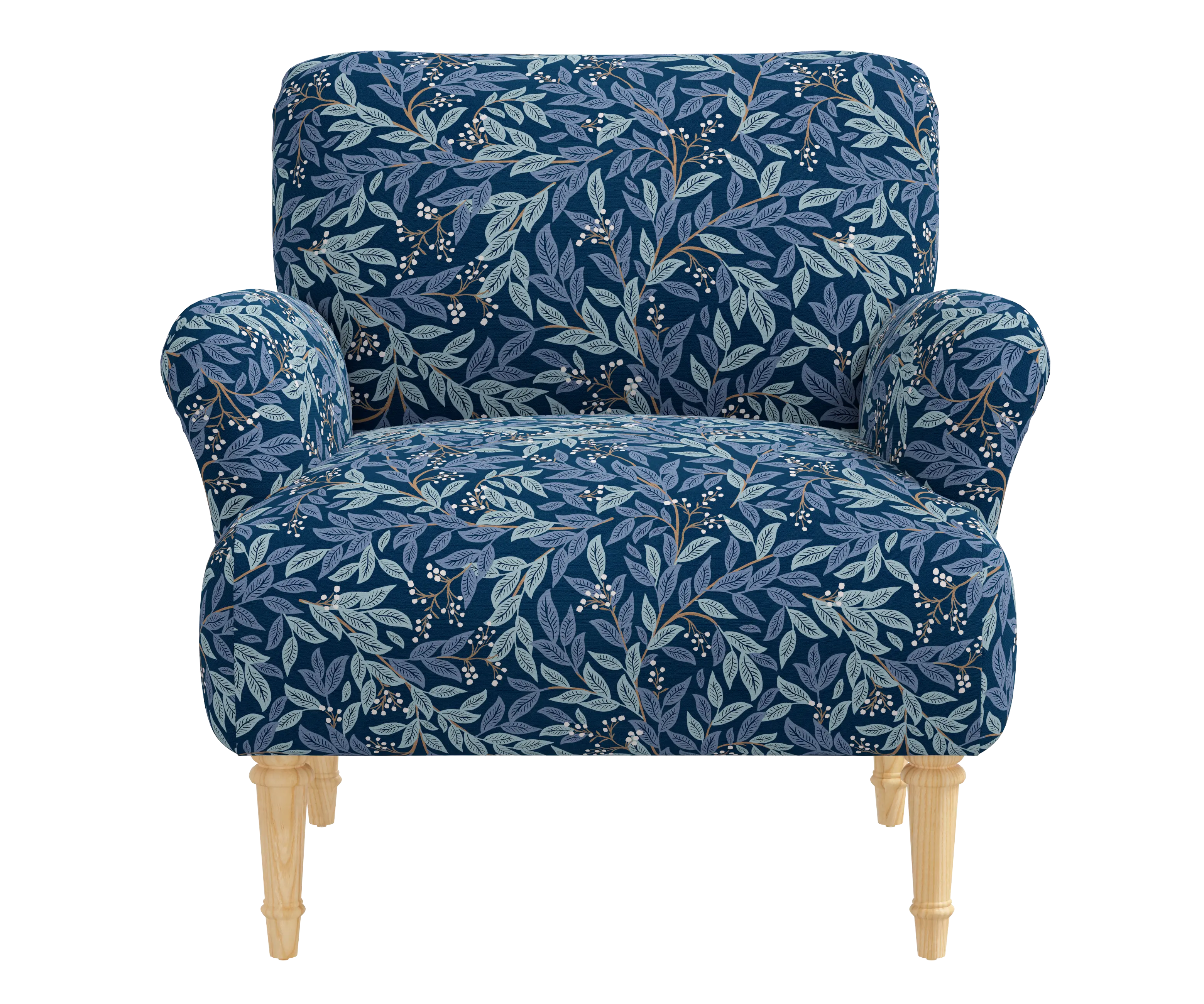 RPC9405NATRPCWLBNVLCB Rifle Paper Co Bristol Willowberry Navy Accent Chair-1