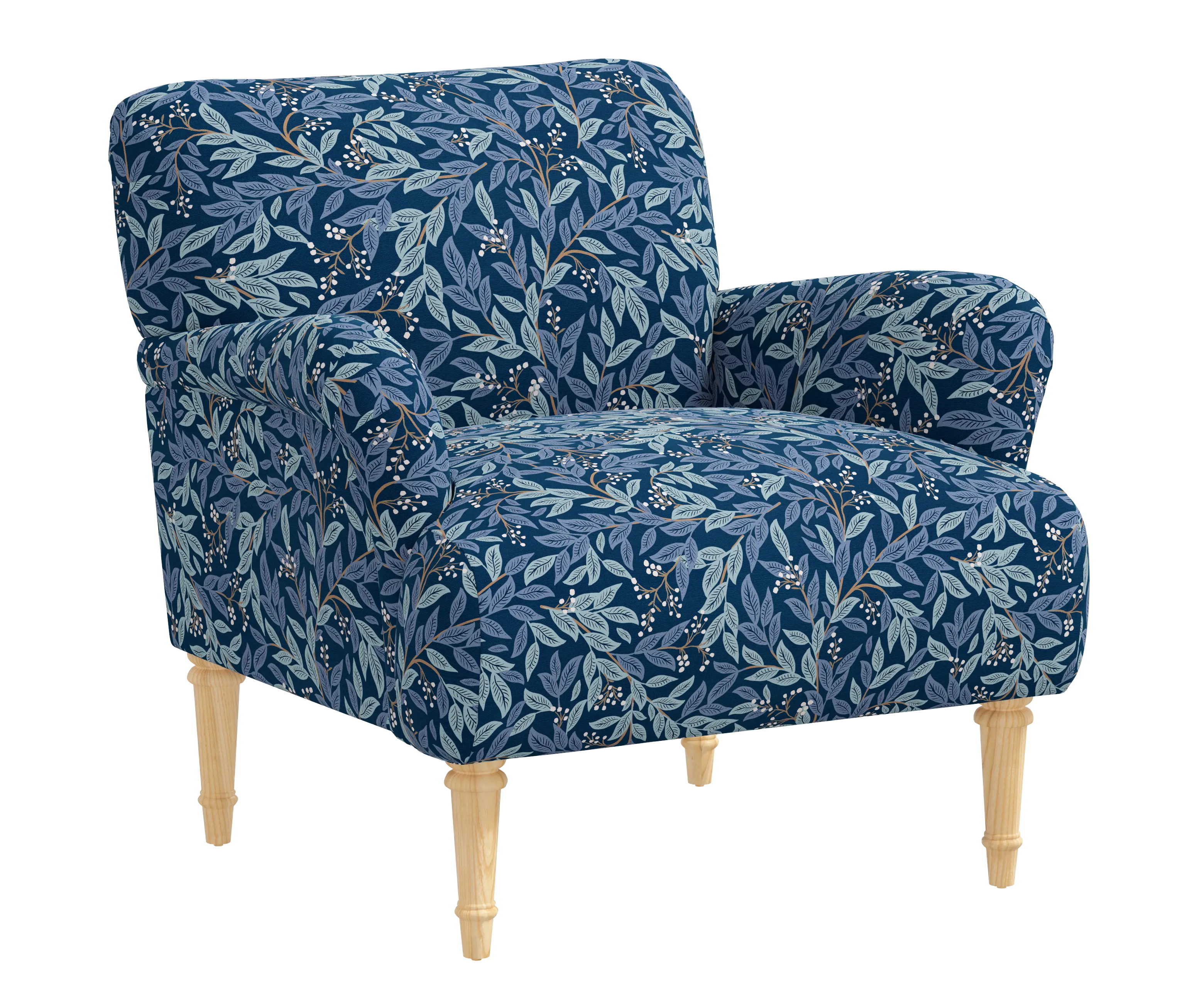 RPC9405NATRPCWLBNVLCB Rifle Paper Co Bristol Willowberry Navy Accent Chair-2