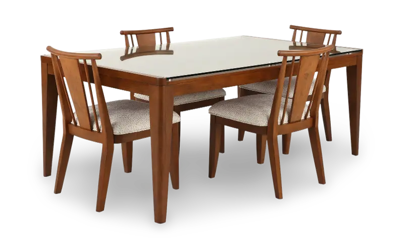Beckton Light Walnut 5 Piece Dining Set