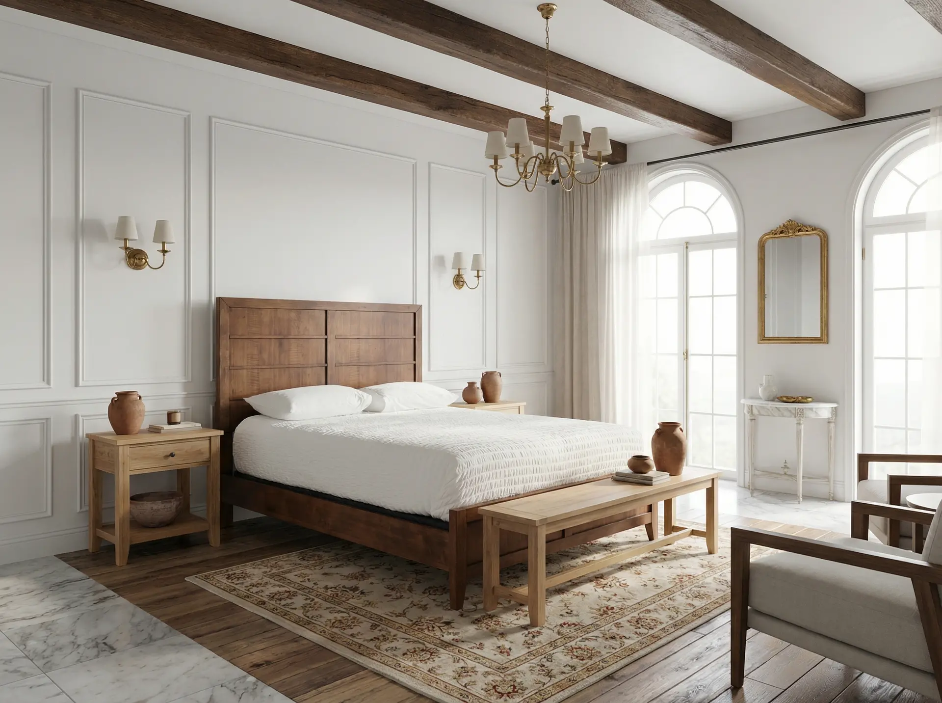 936-BED5/0 Shaker Lakes Brown Queen Bed-2