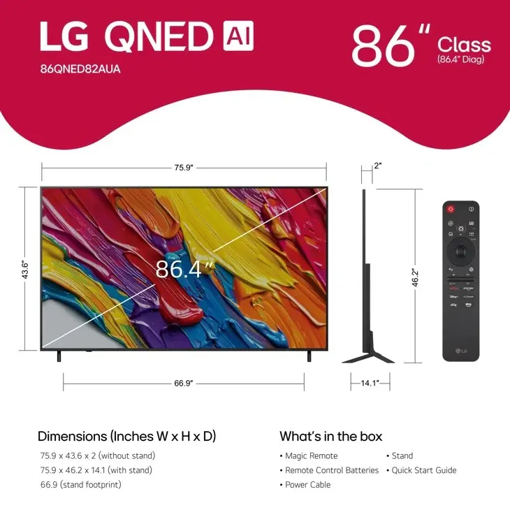 86QNED82AUA.AUS LG 86 82A Series QNED AI 4K UHD Smart webOS TV-3