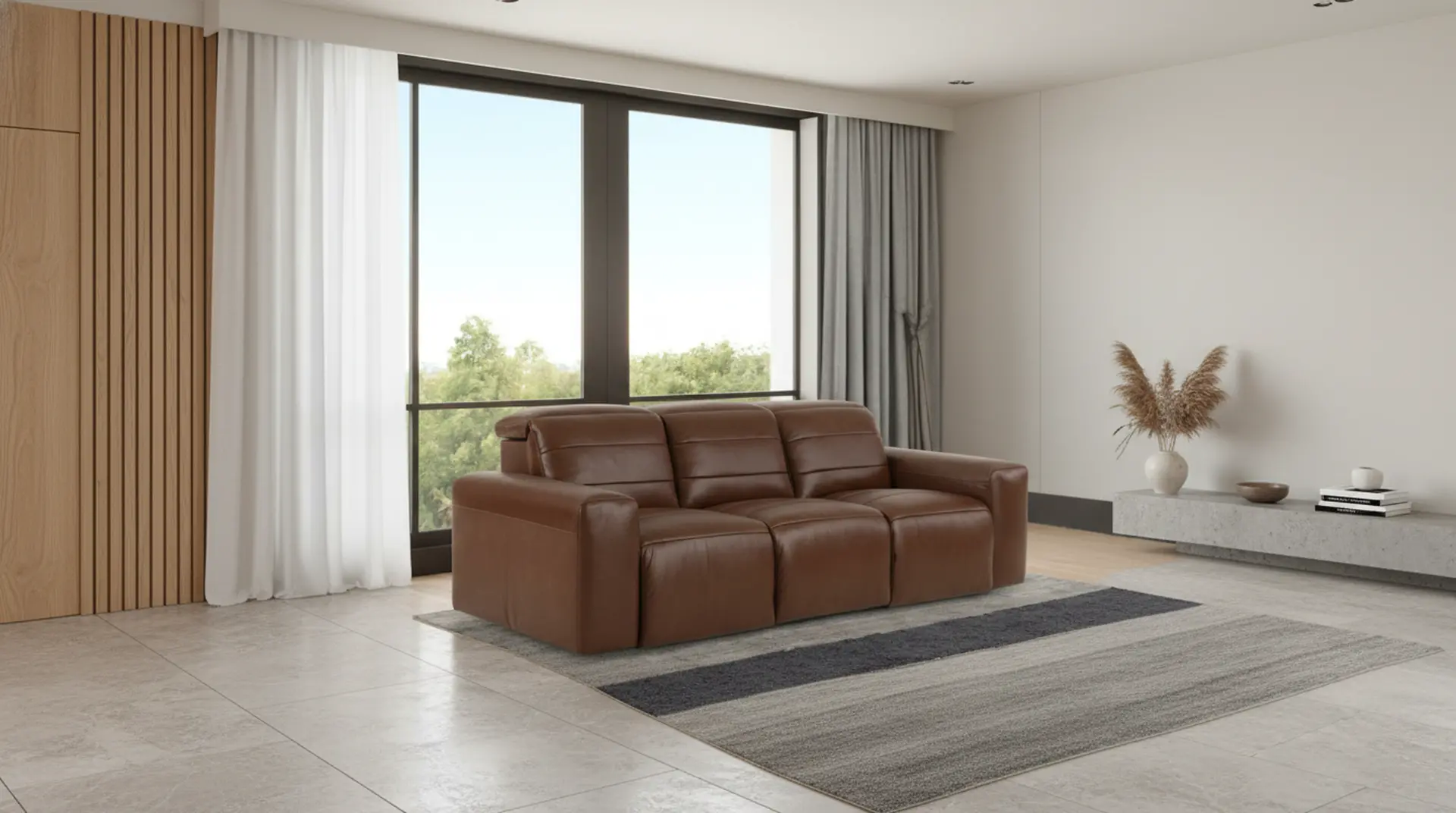 Matera Roast Brown Leather Power Reclining Sofa-12