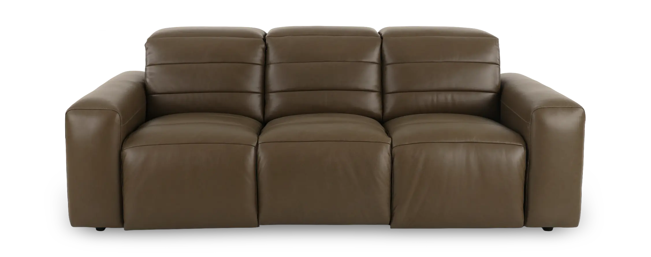 Matera Gray Brown Leather Power Reclining Sofa-1