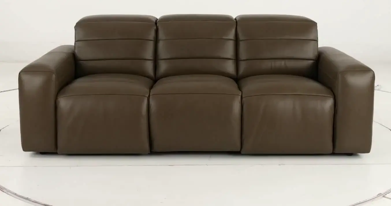 Matera Gray Brown Leather Power Reclining Sofa-12